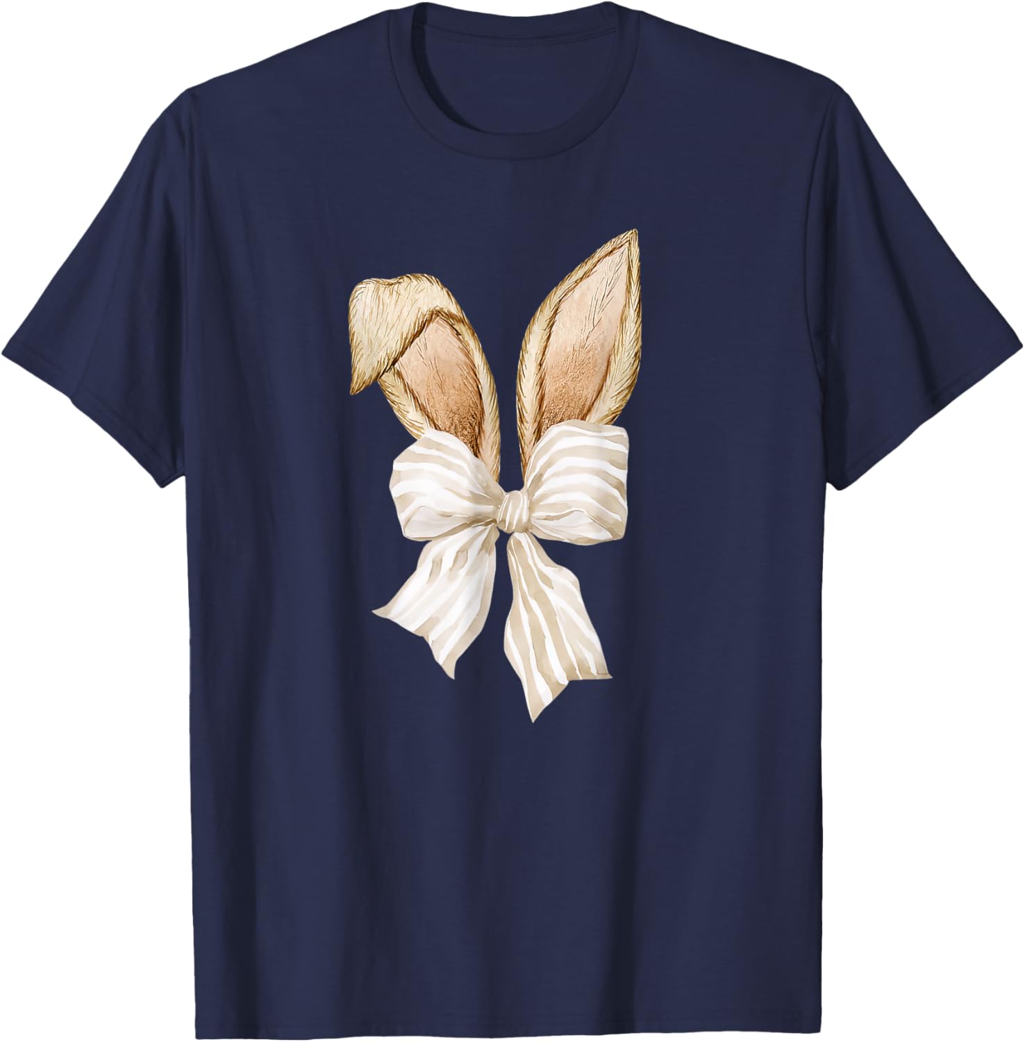 Cute Coquette Bow Bunny Ears Happy Easter Day Rabbit Lovers T-Shirt