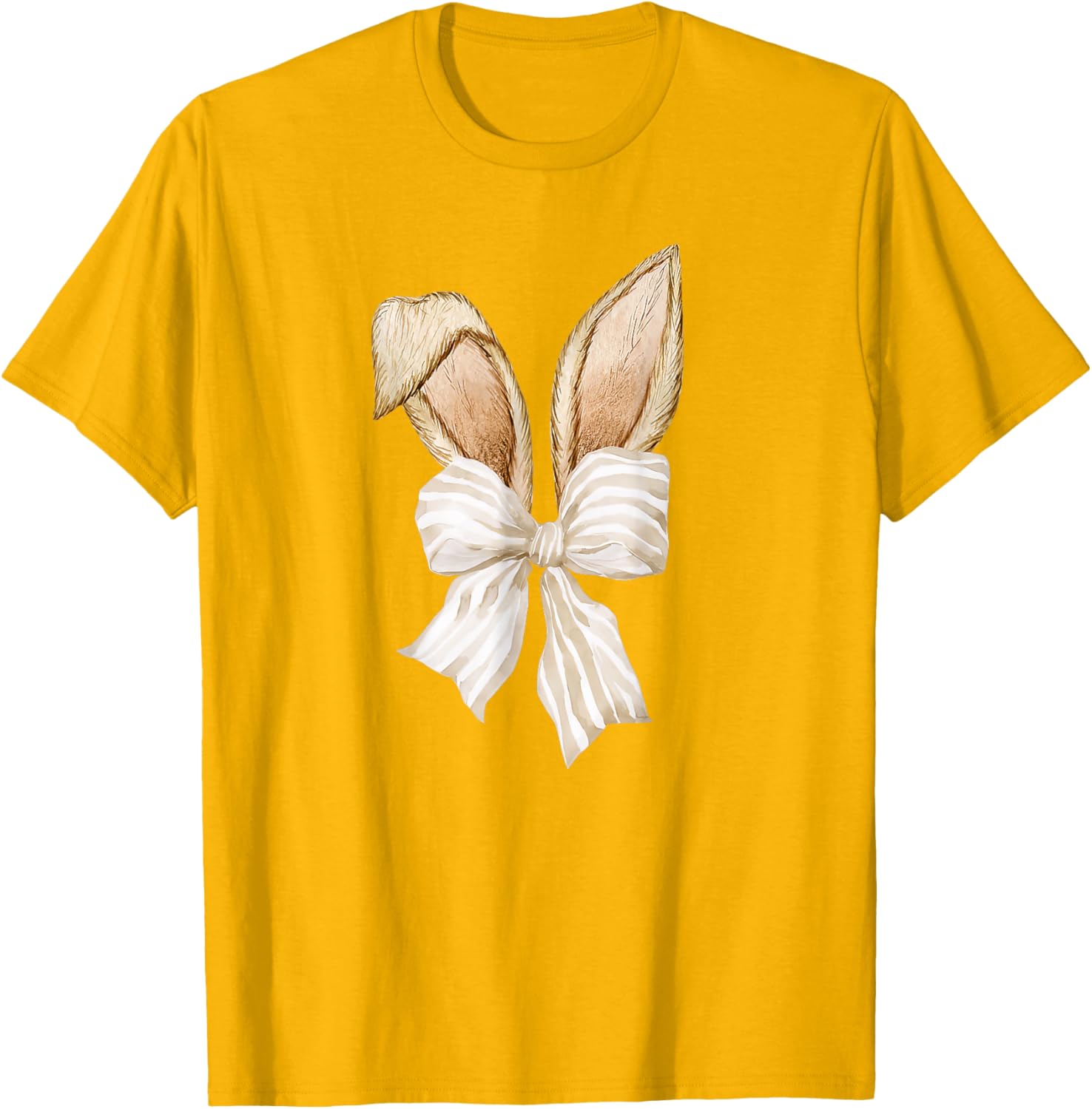 Cute Coquette Bow Bunny Ears Happy Easter Day Rabbit Lovers T-Shirt