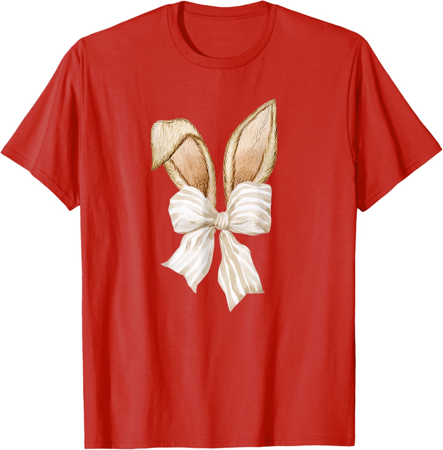 Cute Coquette Bow Bunny Ears Happy Easter Day Rabbit Lovers T-Shirt