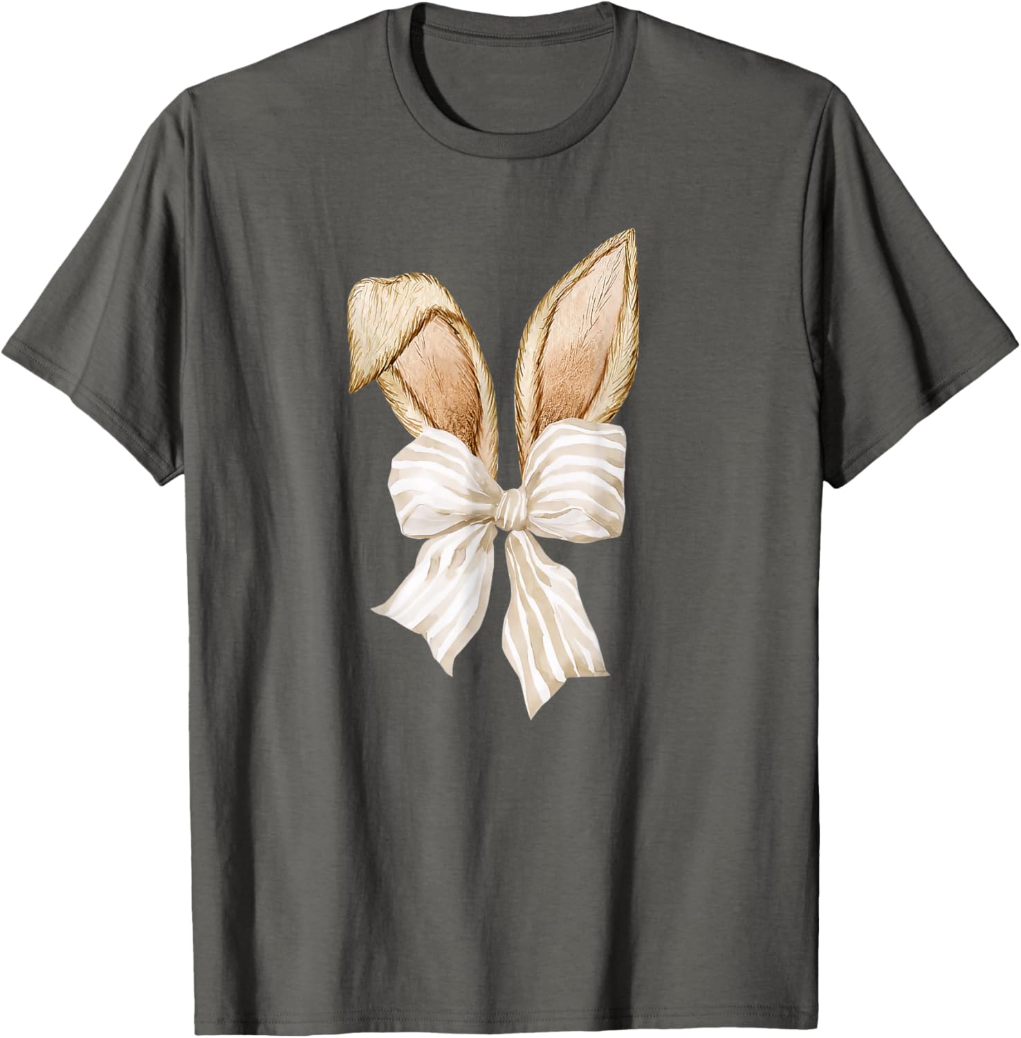 Cute Coquette Bow Bunny Ears Happy Easter Day Rabbit Lovers T-Shirt