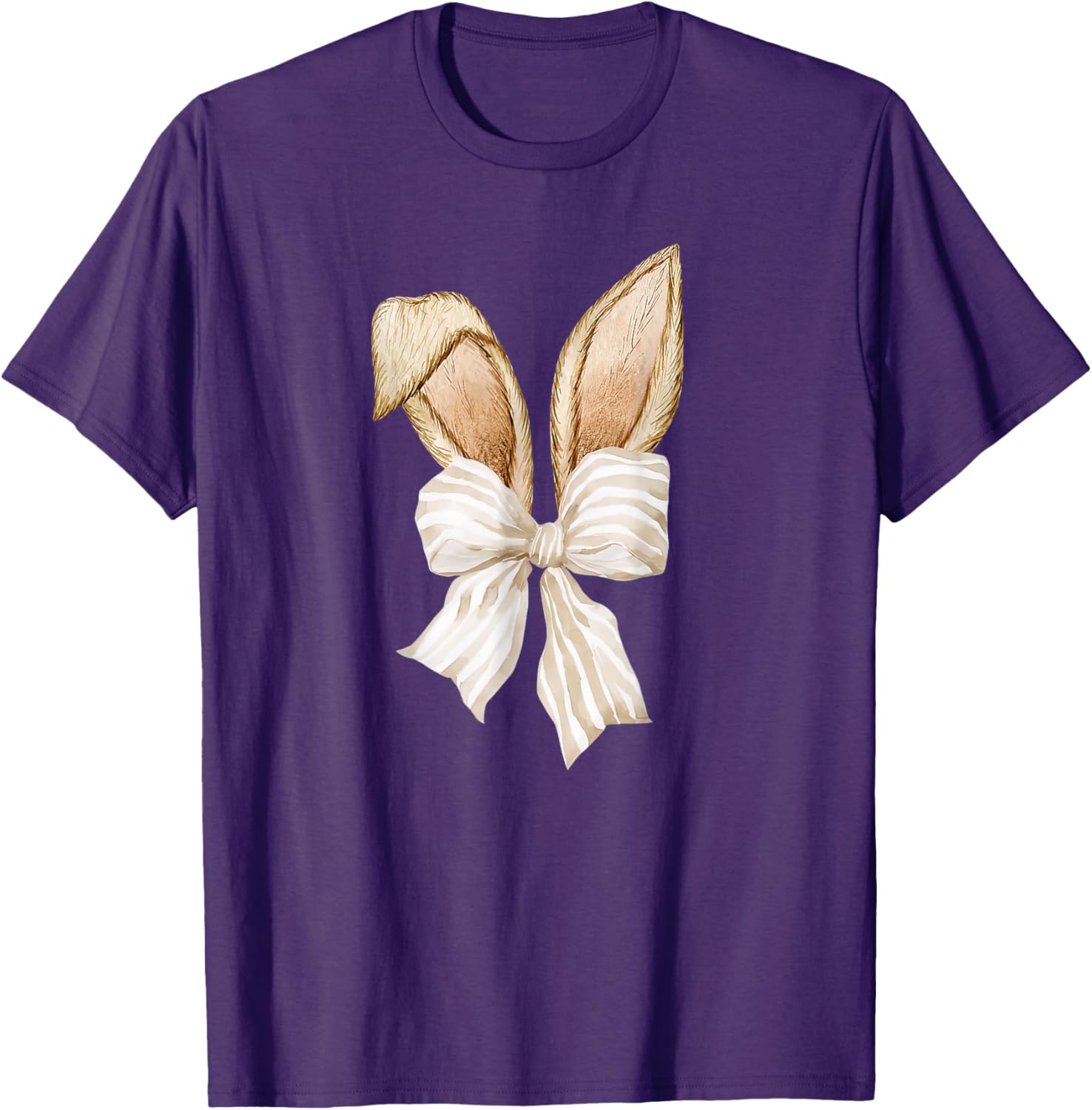 Cute Coquette Bow Bunny Ears Happy Easter Day Rabbit Lovers T-Shirt