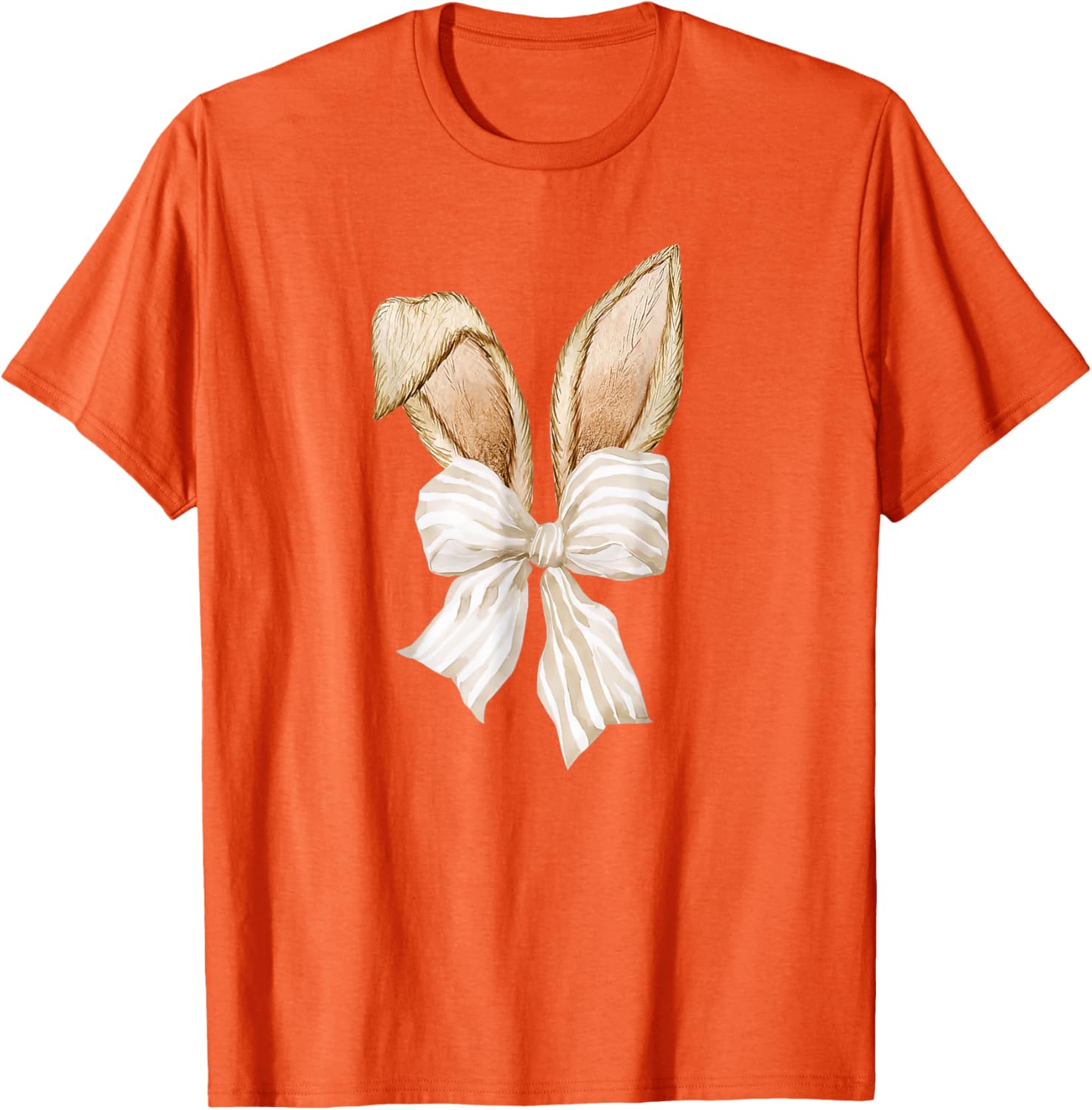 Cute Coquette Bow Bunny Ears Happy Easter Day Rabbit Lovers T-Shirt