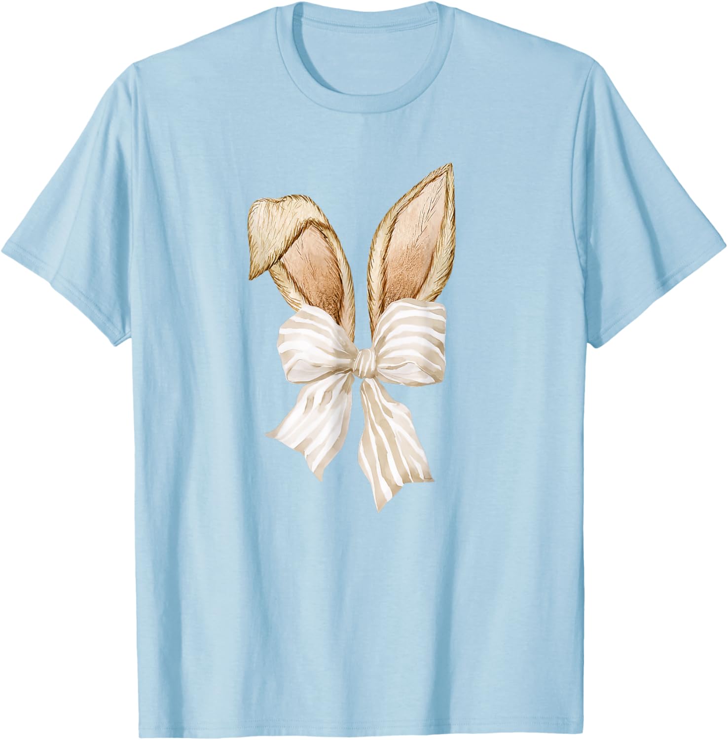 Cute Coquette Bow Bunny Ears Happy Easter Day Rabbit Lovers T-Shirt