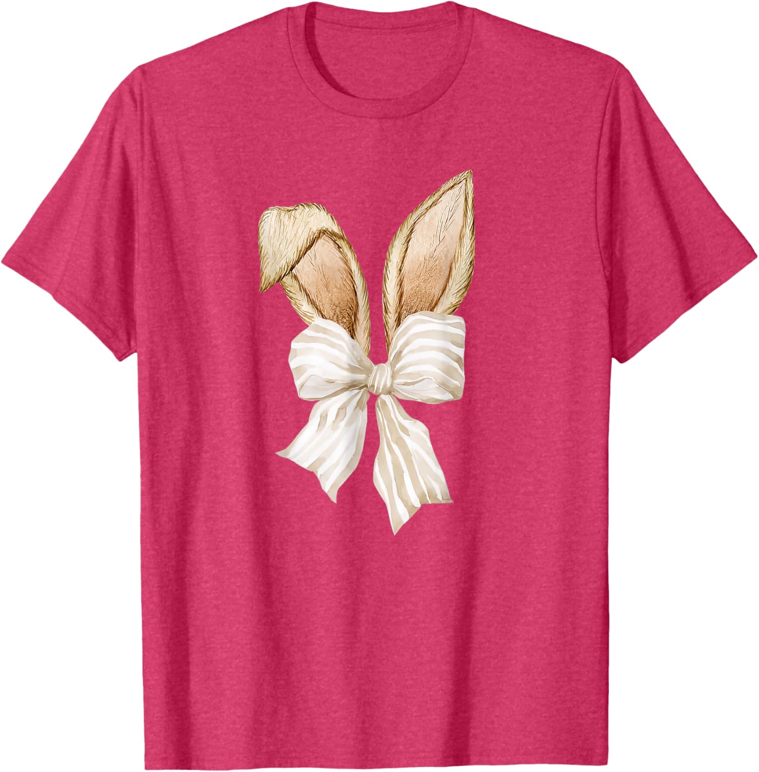 Cute Coquette Bow Bunny Ears Happy Easter Day Rabbit Lovers T-Shirt