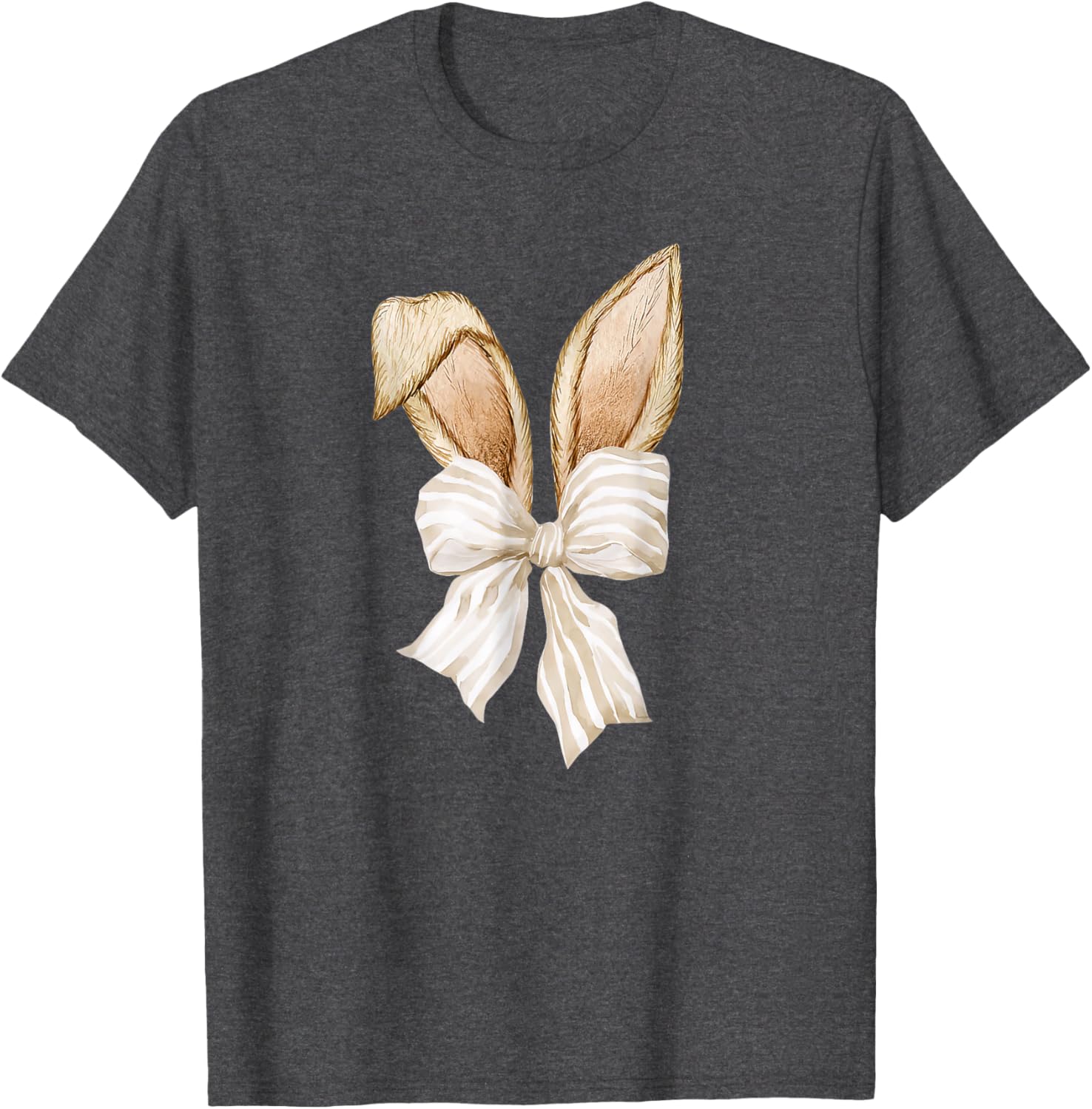 Cute Coquette Bow Bunny Ears Happy Easter Day Rabbit Lovers T-Shirt