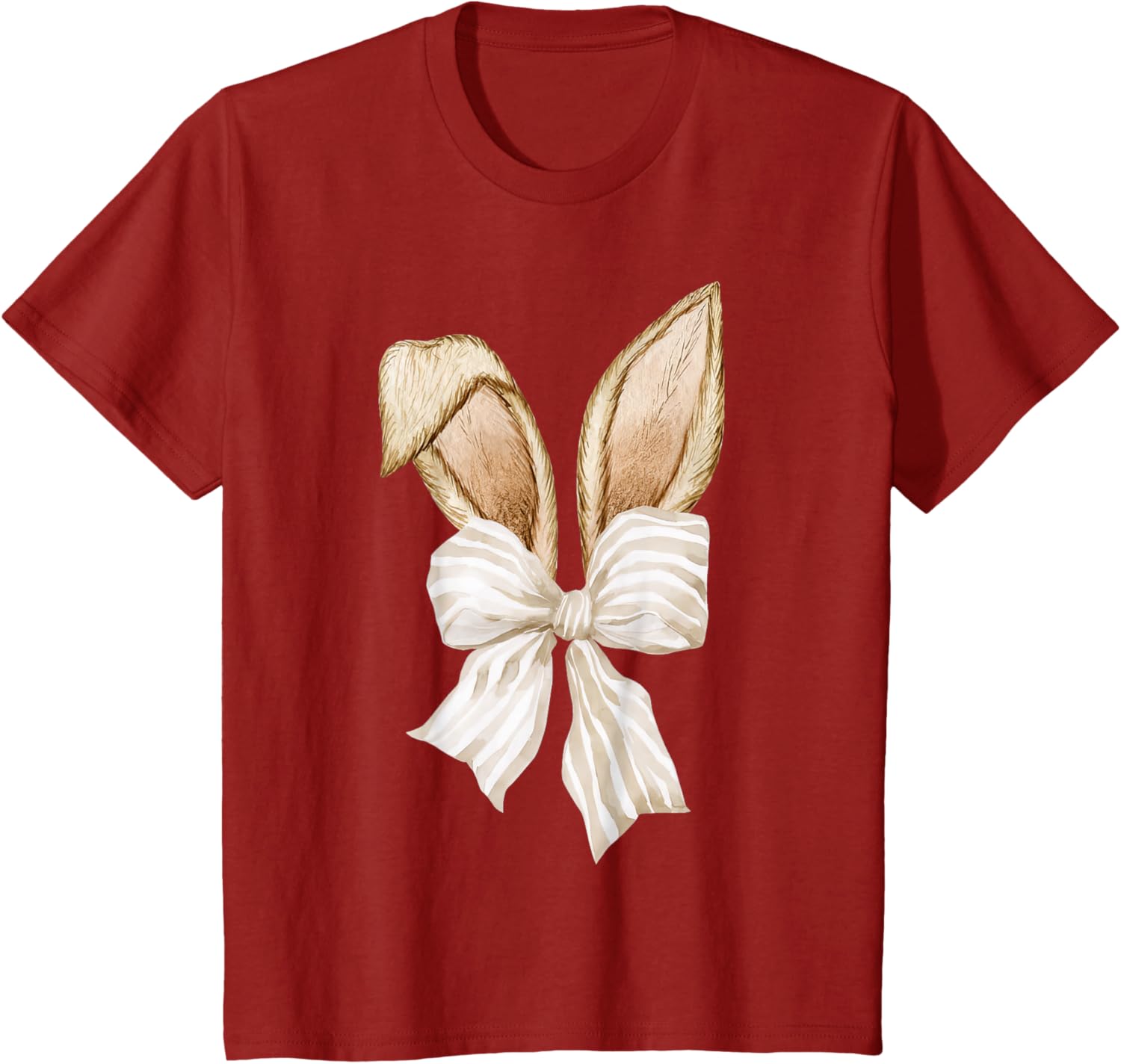 Cute Coquette Bow Bunny Ears Happy Easter Day Rabbit Lovers T-Shirt