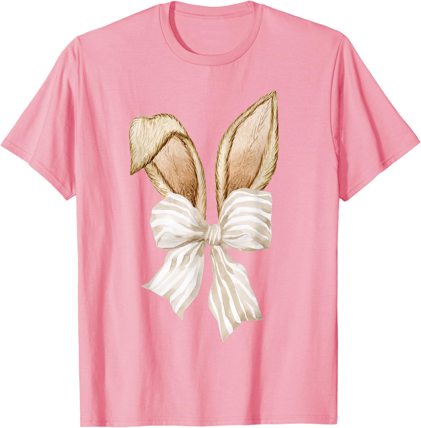 Cute Coquette Bow Bunny Ears Happy Easter Day Rabbit Lovers T-Shirt