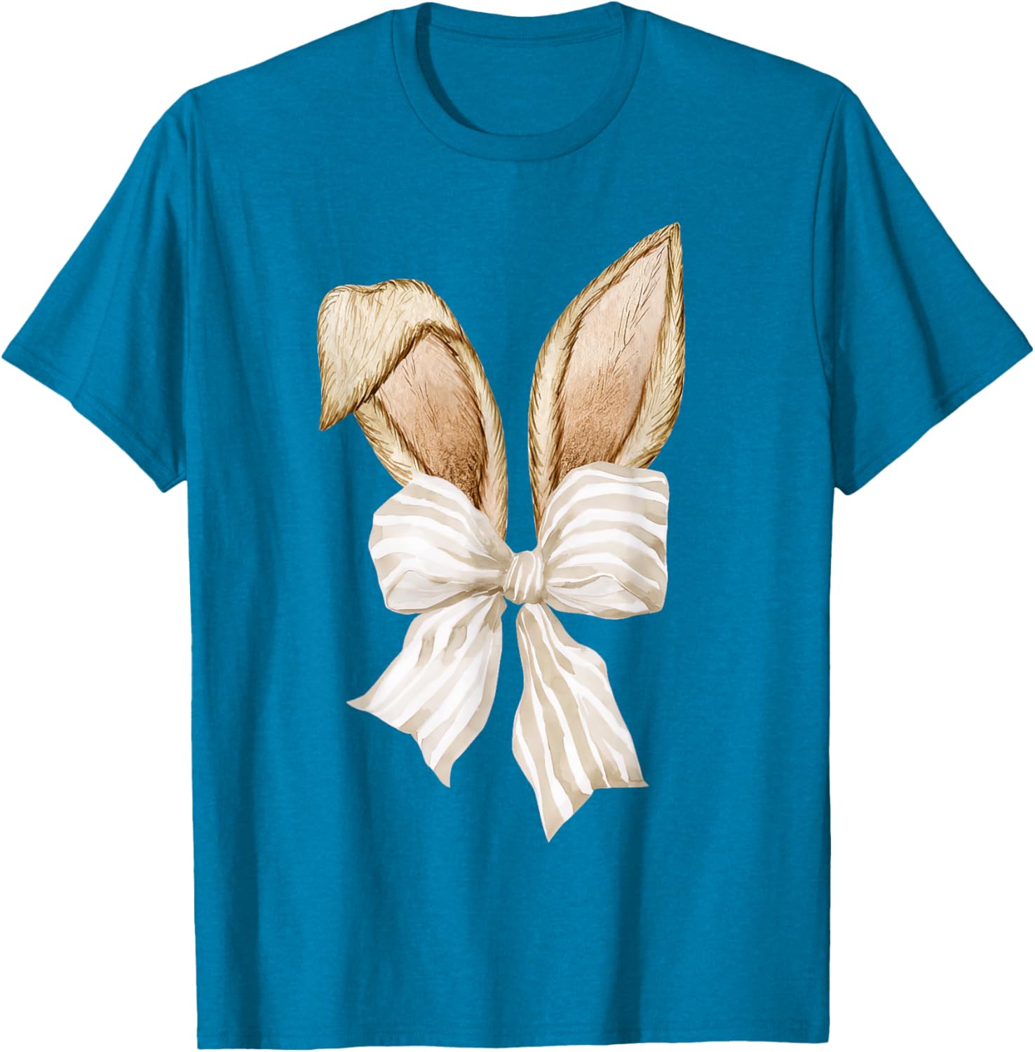 Cute Coquette Bow Bunny Ears Happy Easter Day Rabbit Lovers T-Shirt