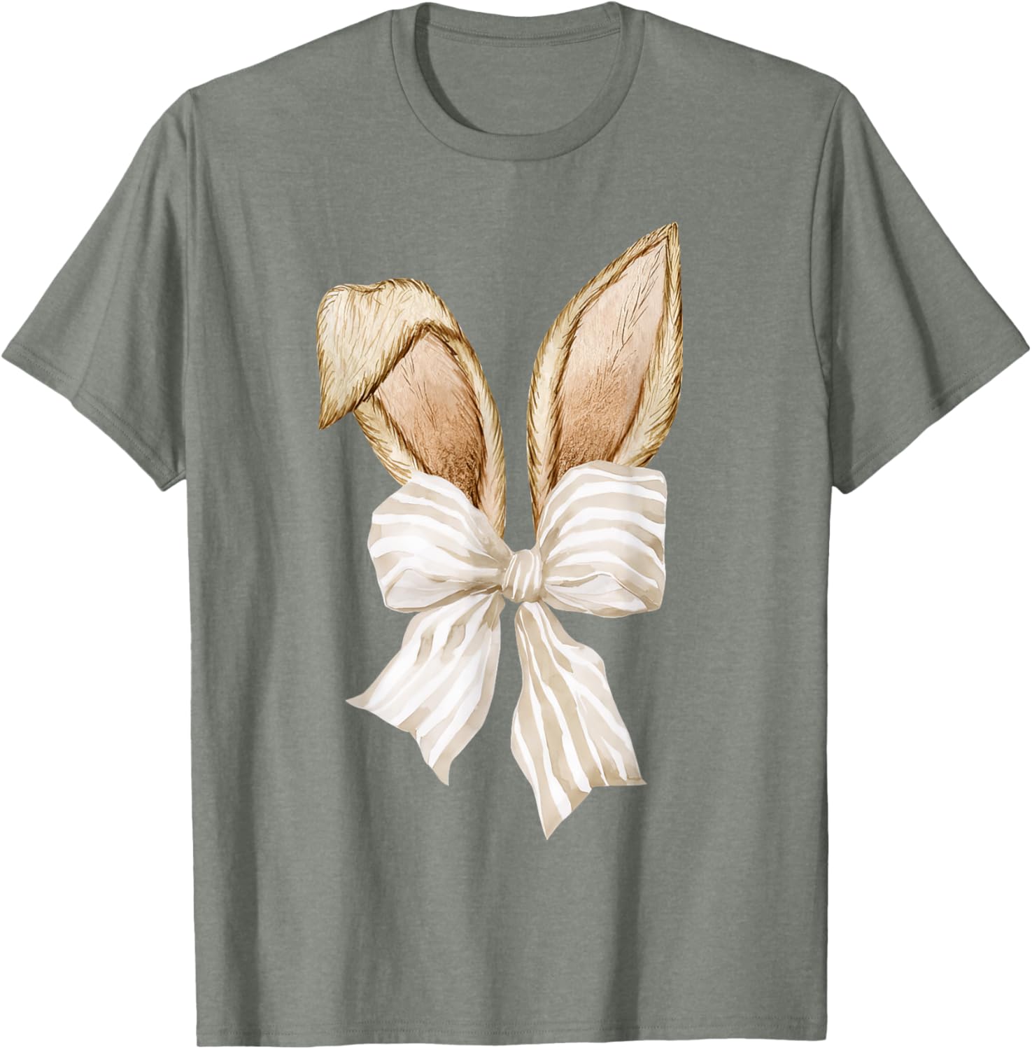 Cute Coquette Bow Bunny Ears Happy Easter Day Rabbit Lovers T-Shirt