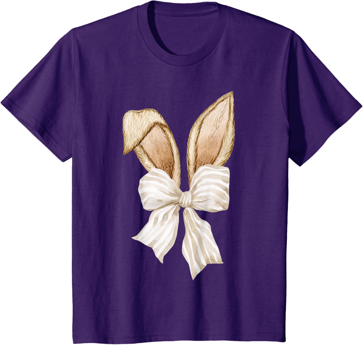 Cute Coquette Bow Bunny Ears Happy Easter Day Rabbit Lovers T-Shirt