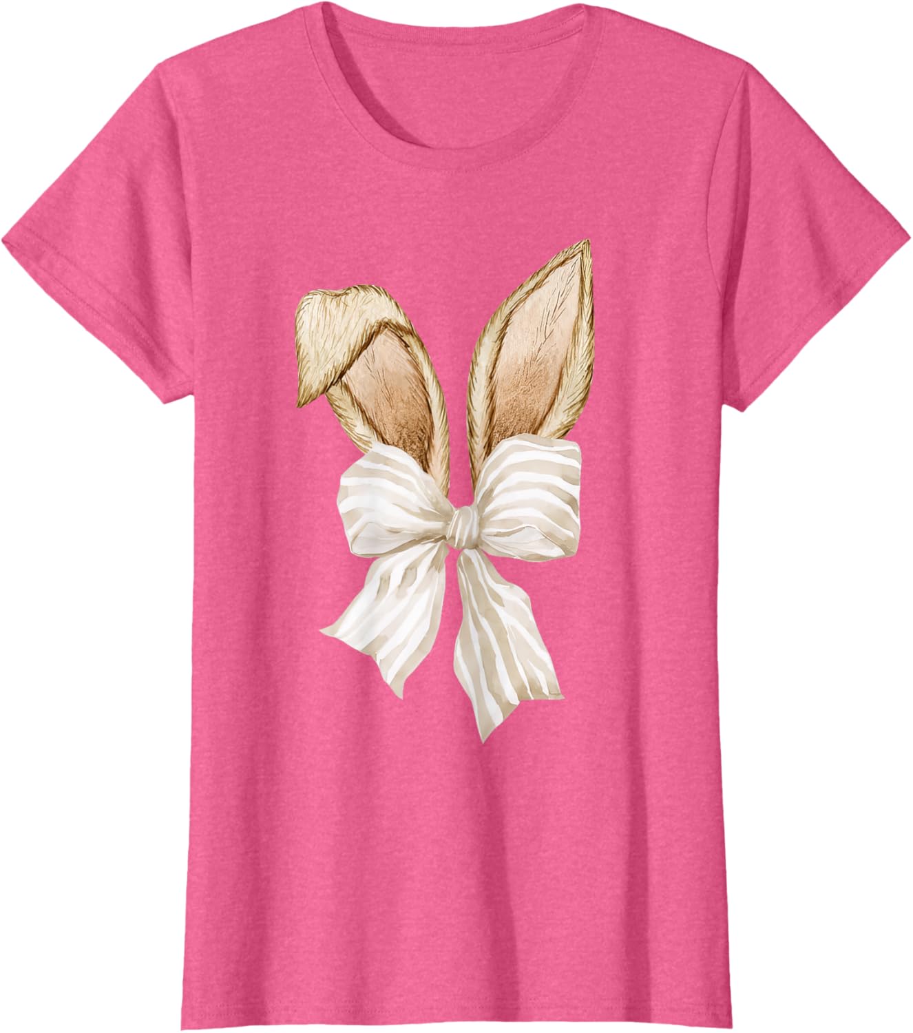 Cute Coquette Bow Bunny Ears Happy Easter Day Rabbit Lovers T-Shirt