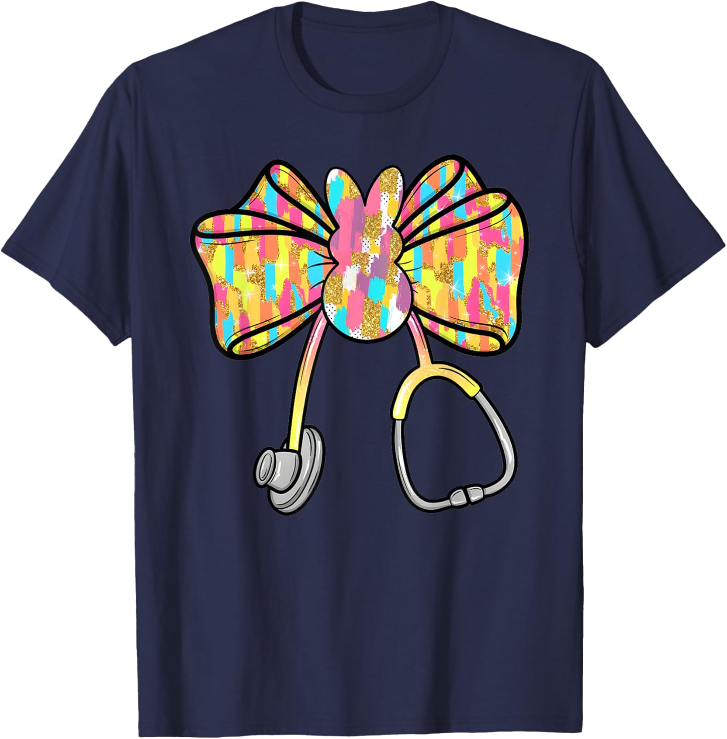 Cute Coquette Bow Stethoscope Registered Nurse Easter Day T-Shirt