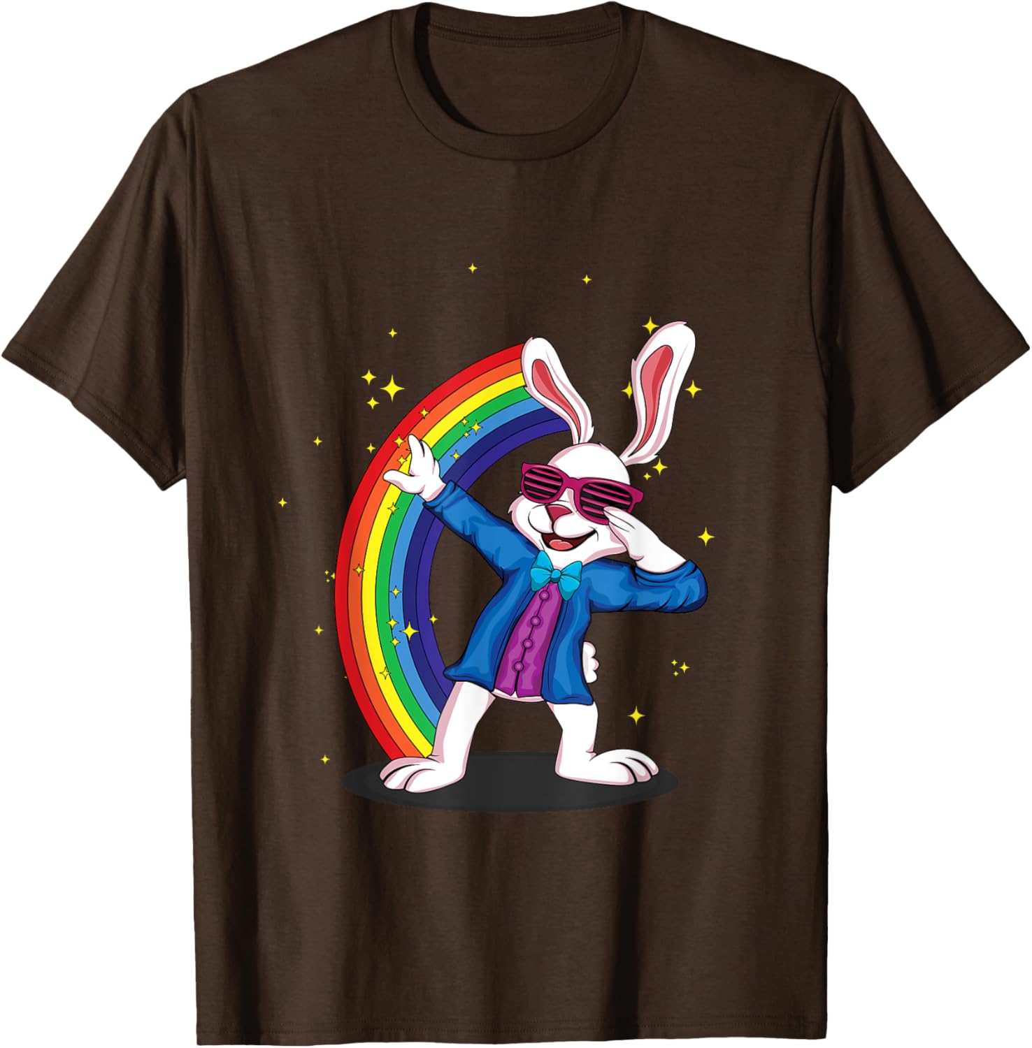 Cute Dab Dabbing Rainbow Bunny Rabbit Happy Easter Sunday T-Shirt