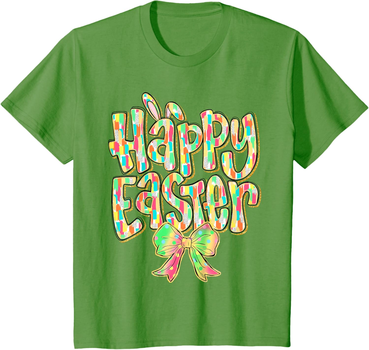 Cute Easter Bunny Coquette Bow Girl Women Happy Easter Day T-Shirt