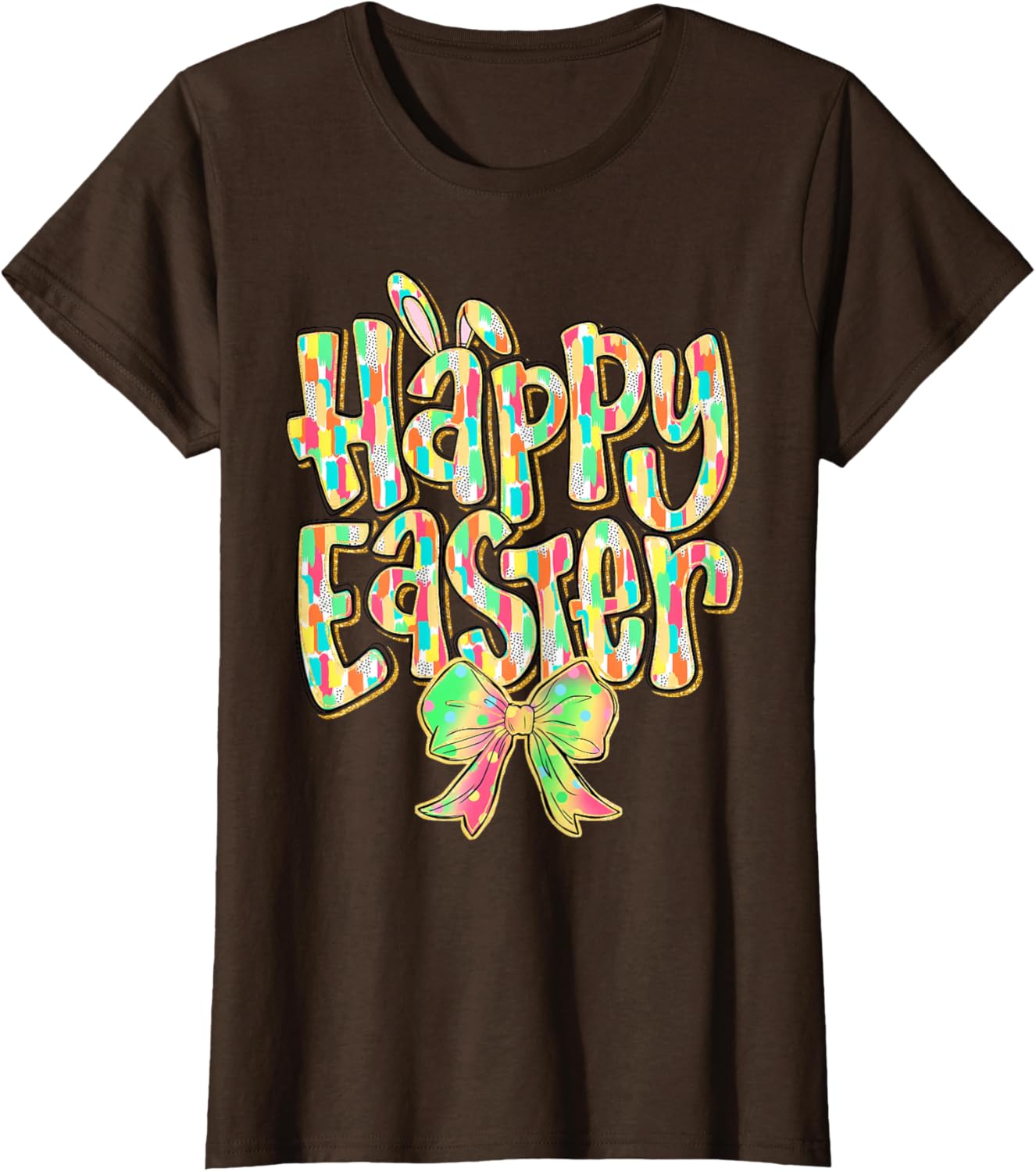 Cute Easter Bunny Coquette Bow Girl Women Happy Easter Day T-Shirt