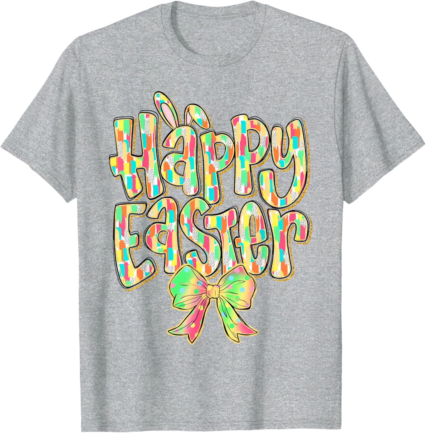 Cute Easter Bunny Coquette Bow Girl Women Happy Easter Day T-Shirt