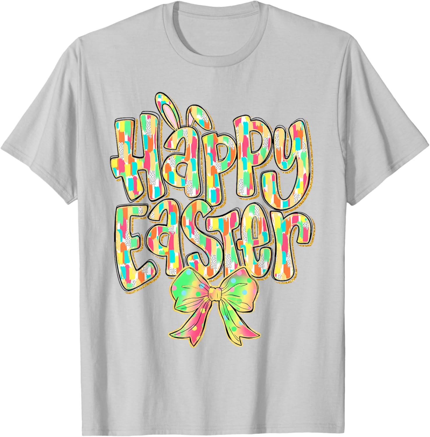 Cute Easter Bunny Coquette Bow Girl Women Happy Easter Day T-Shirt