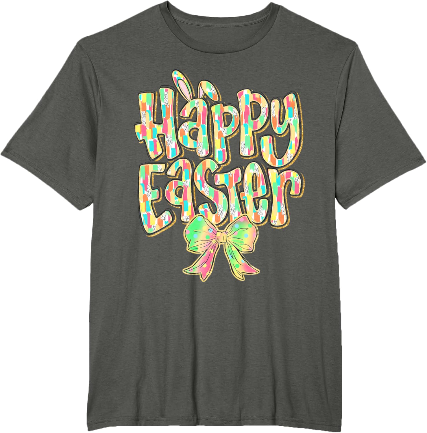 Cute Easter Bunny Coquette Bow Girl Women Happy Easter Day T-Shirt