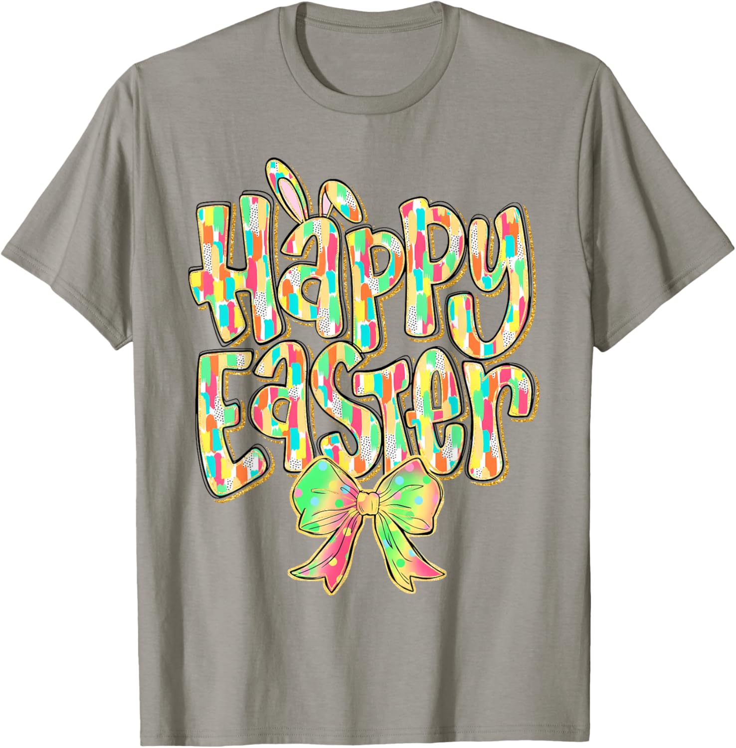 Cute Easter Bunny Coquette Bow Girl Women Happy Easter Day T-Shirt