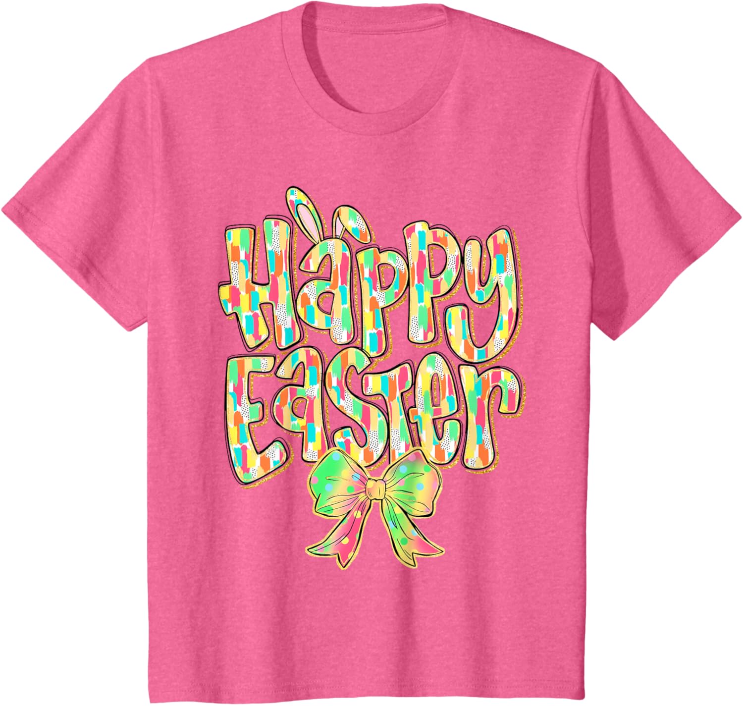 Cute Easter Bunny Coquette Bow Girl Women Happy Easter Day T-Shirt