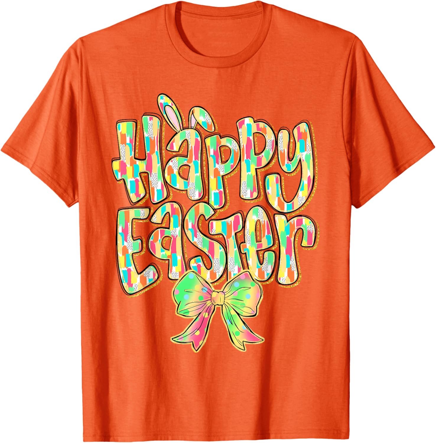 Cute Easter Bunny Coquette Bow Girl Women Happy Easter Day T-Shirt