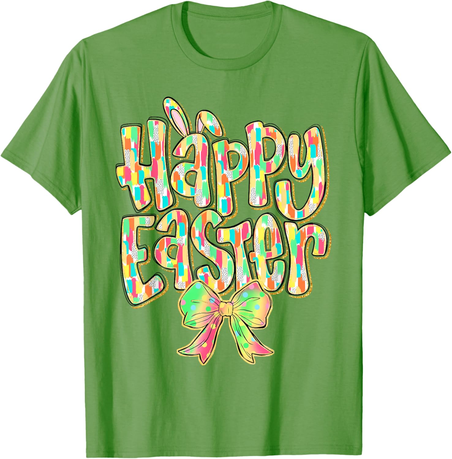 Cute Easter Bunny Coquette Bow Girl Women Happy Easter Day T-Shirt