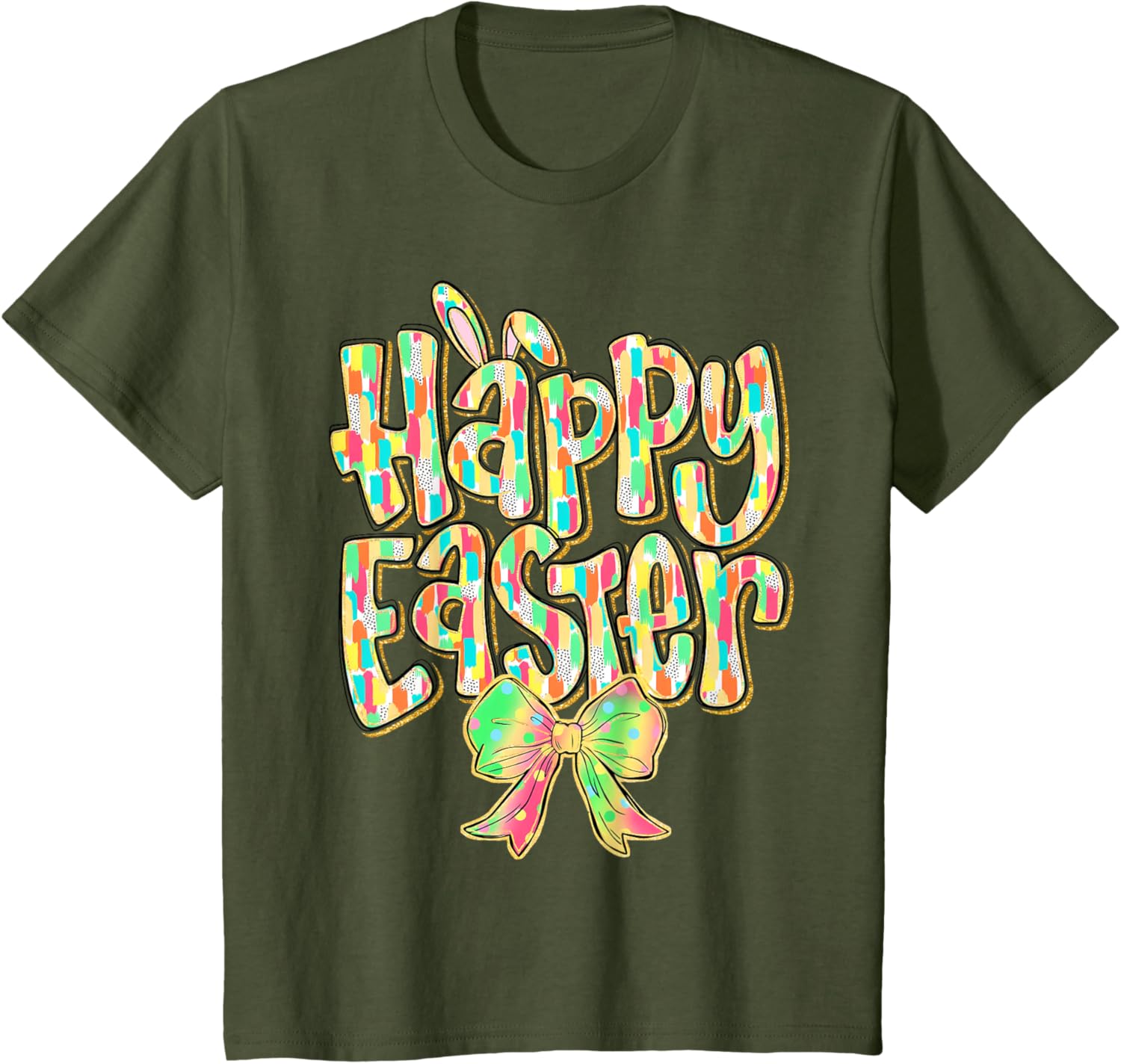 Cute Easter Bunny Coquette Bow Girl Women Happy Easter Day T-Shirt