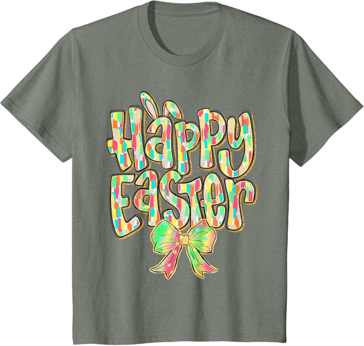 Cute Easter Bunny Coquette Bow Girl Women Happy Easter Day T-Shirt