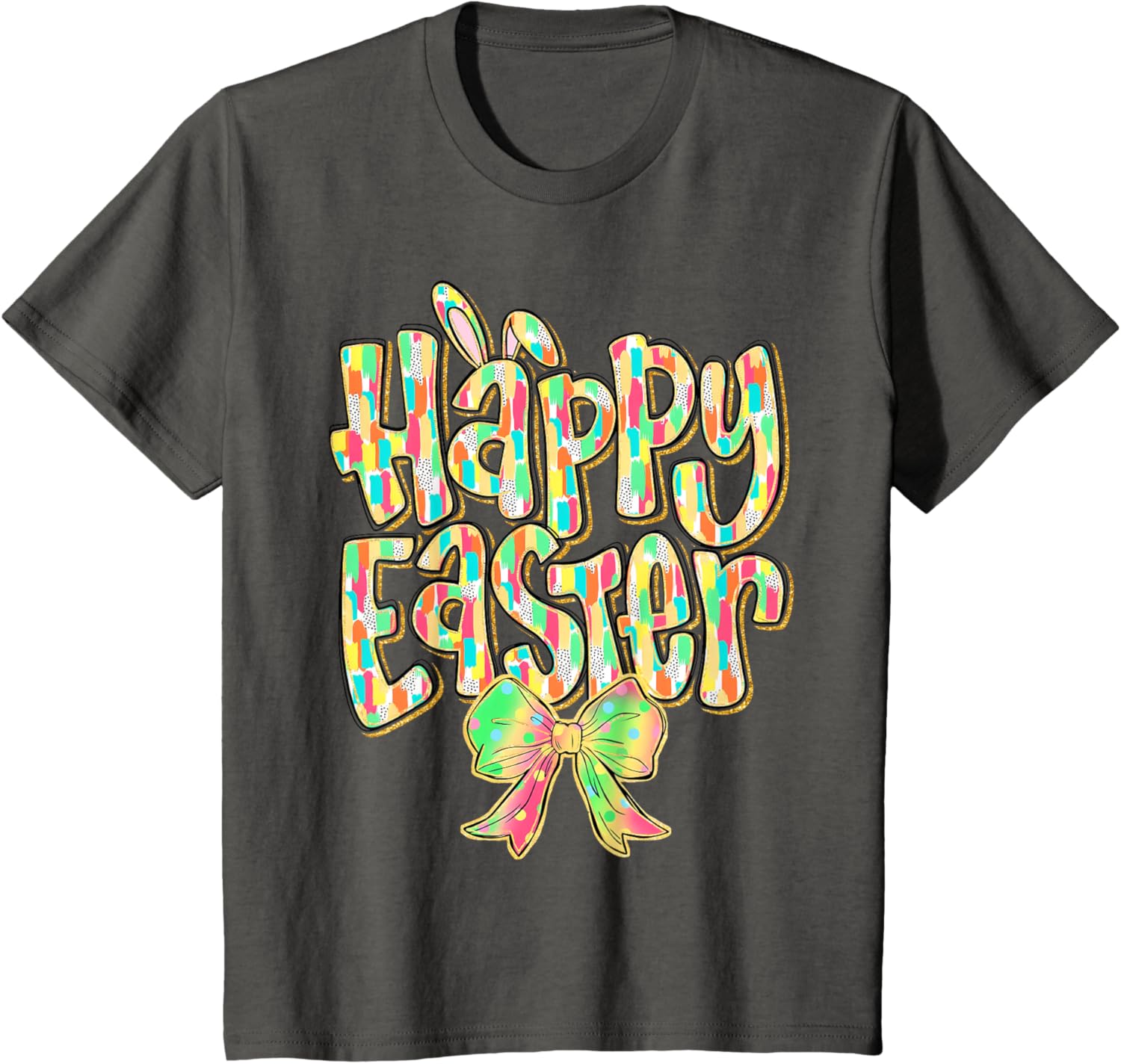 Cute Easter Bunny Coquette Bow Girl Women Happy Easter Day T-Shirt