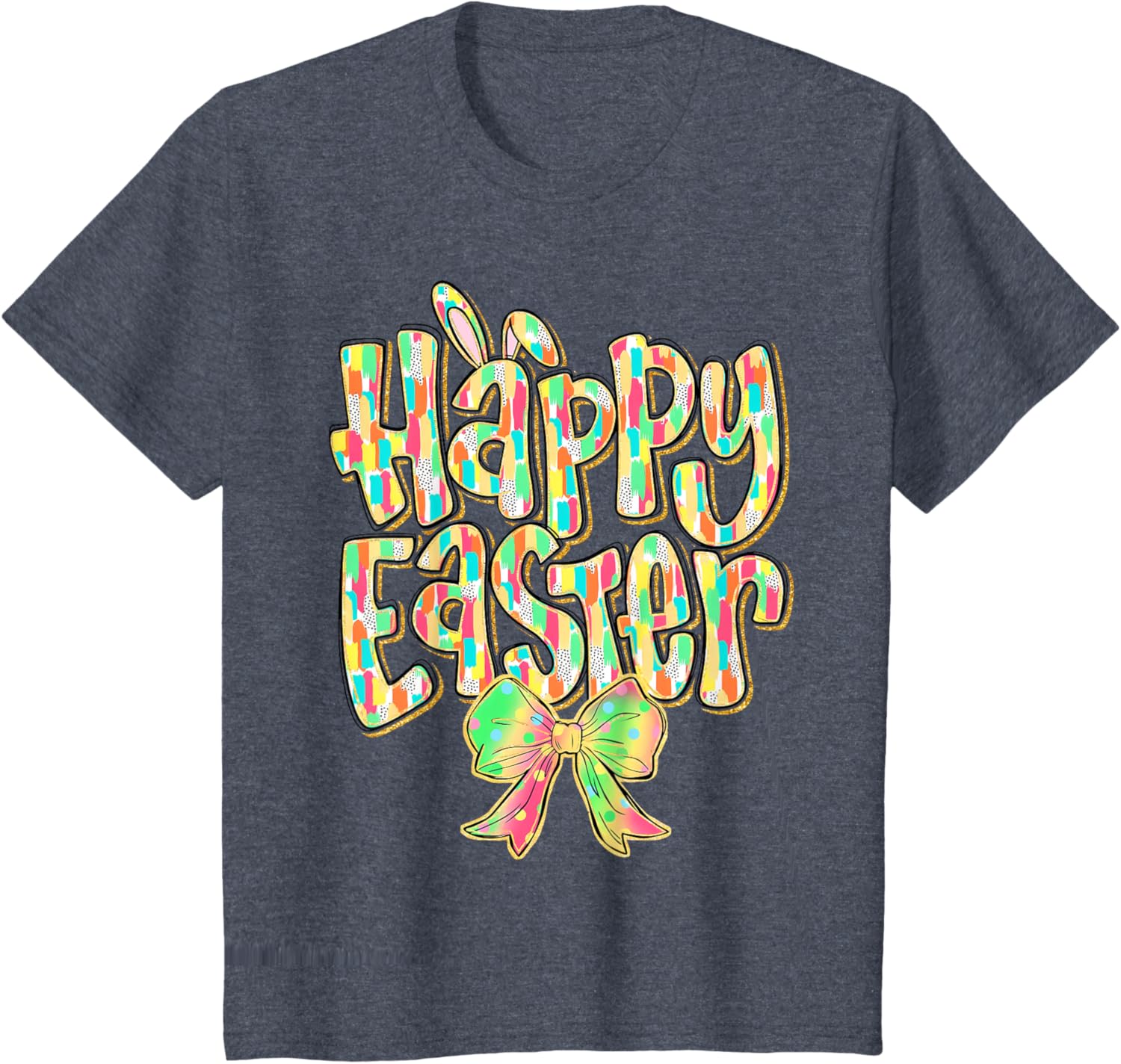 Cute Easter Bunny Coquette Bow Girl Women Happy Easter Day T-Shirt