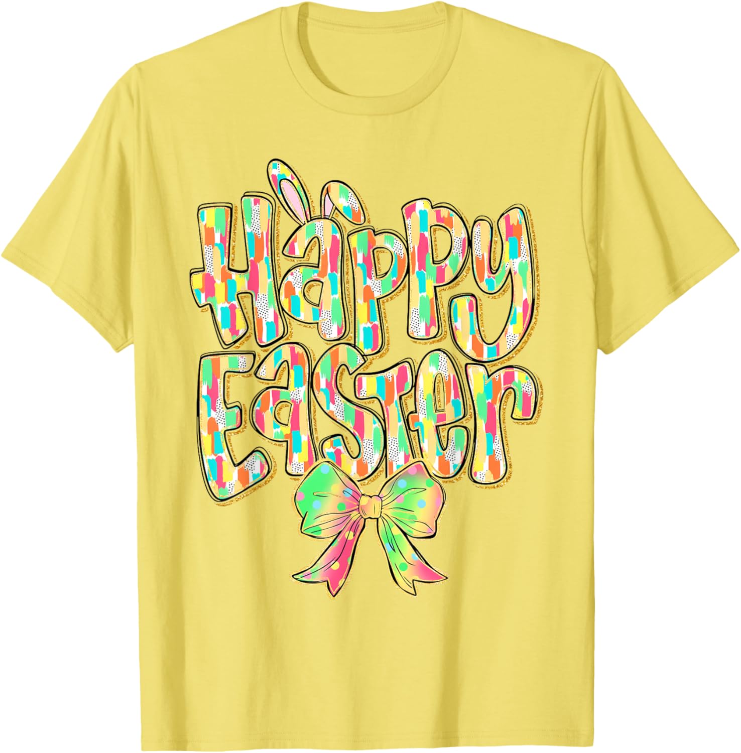 Cute Easter Bunny Coquette Bow Girl Women Happy Easter Day T-Shirt