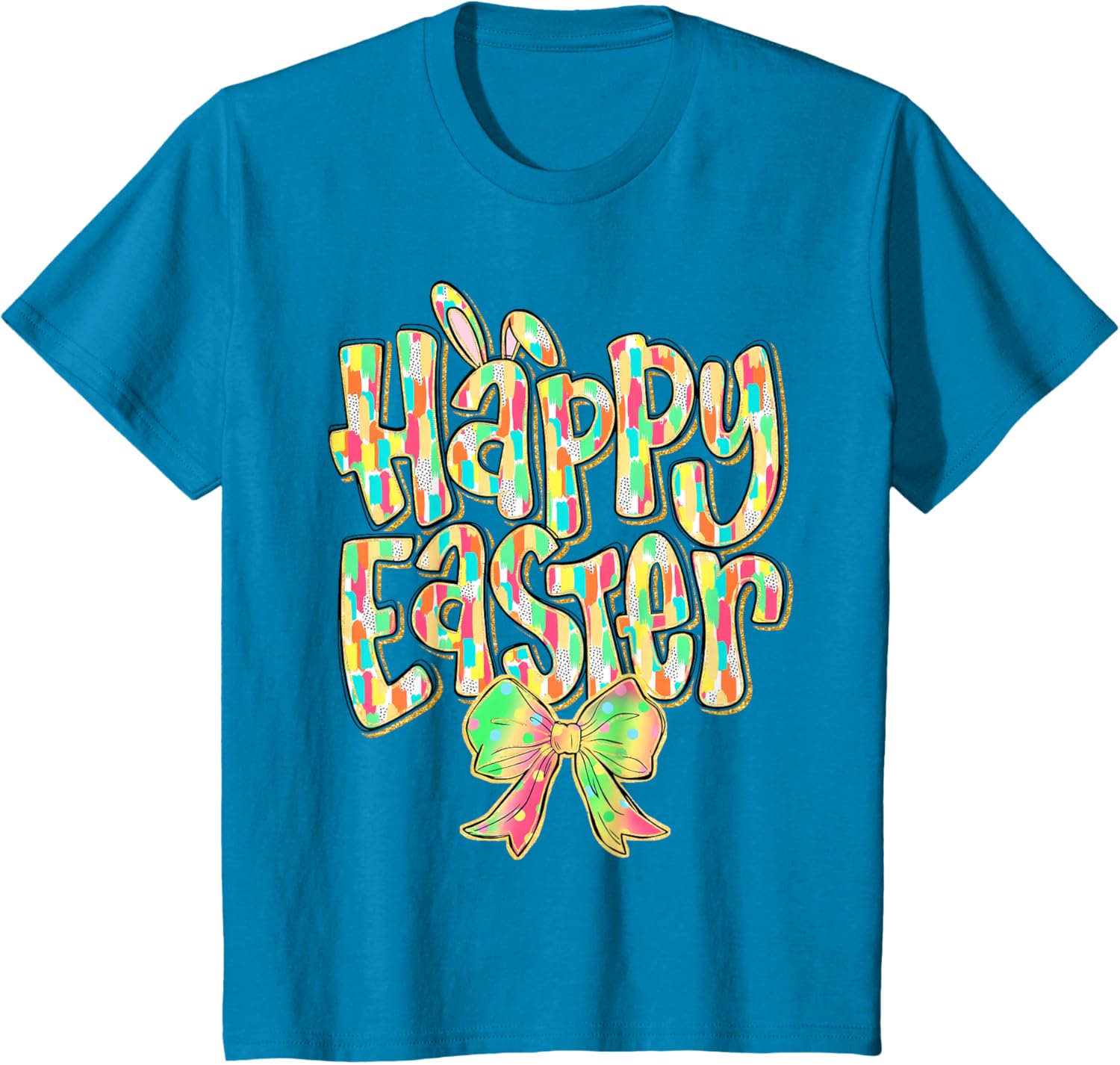 Cute Easter Bunny Coquette Bow Girl Women Happy Easter Day T-Shirt