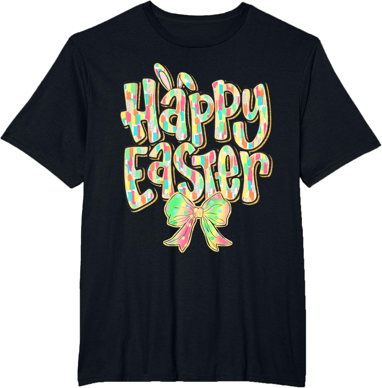 Cute Easter Bunny Coquette Bow Girl Women Happy Easter Day T-Shirt