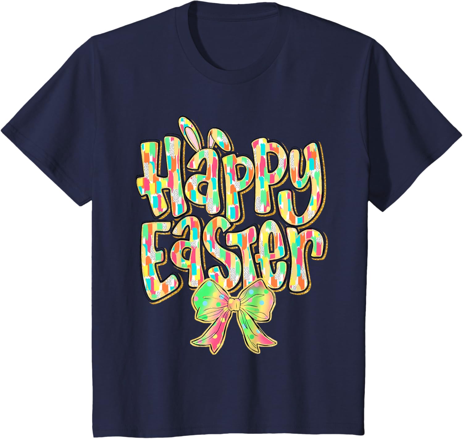 Cute Easter Bunny Coquette Bow Girl Women Happy Easter Day T-Shirt