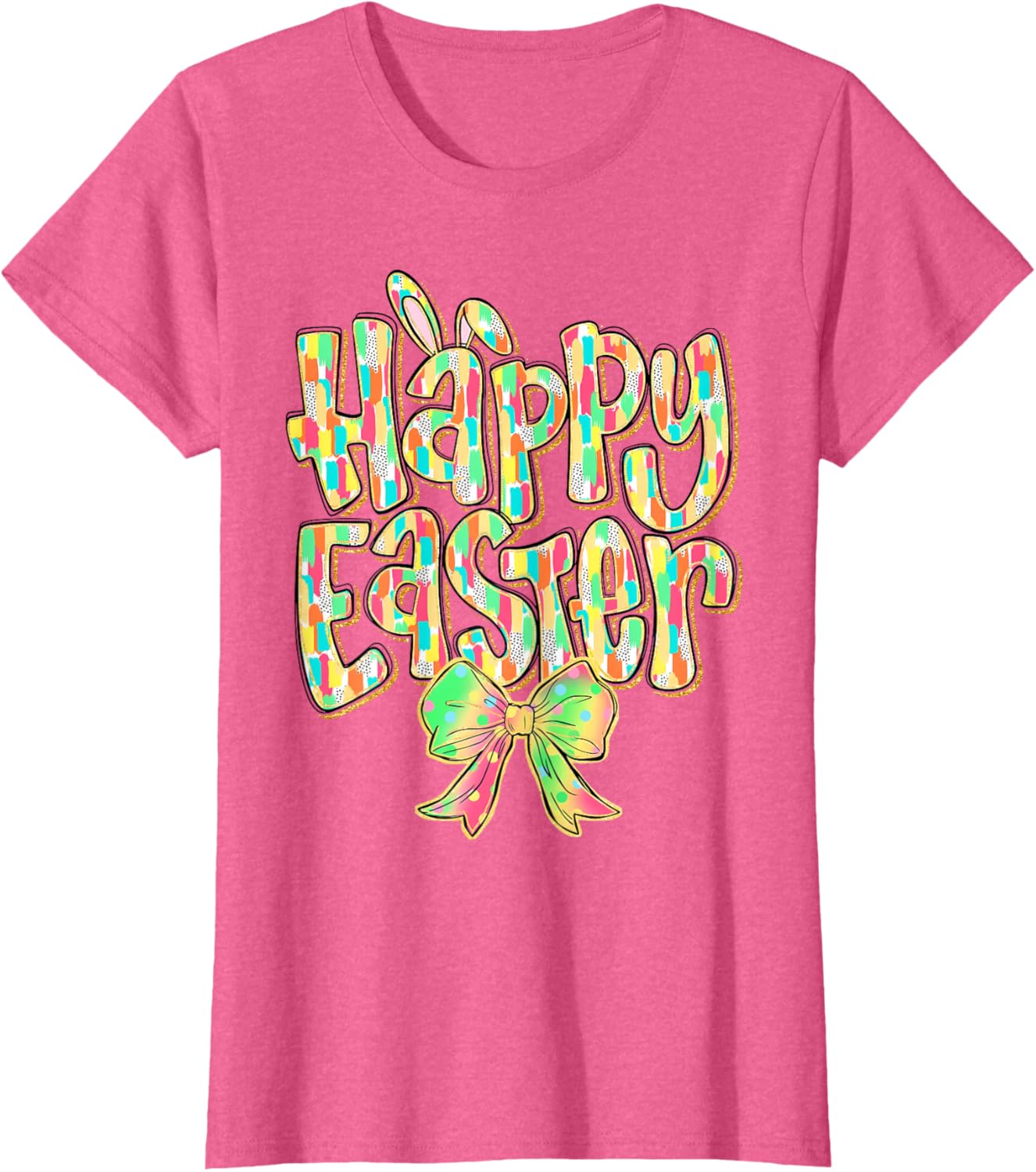 Cute Easter Bunny Coquette Bow Girl Women Happy Easter Day T-Shirt