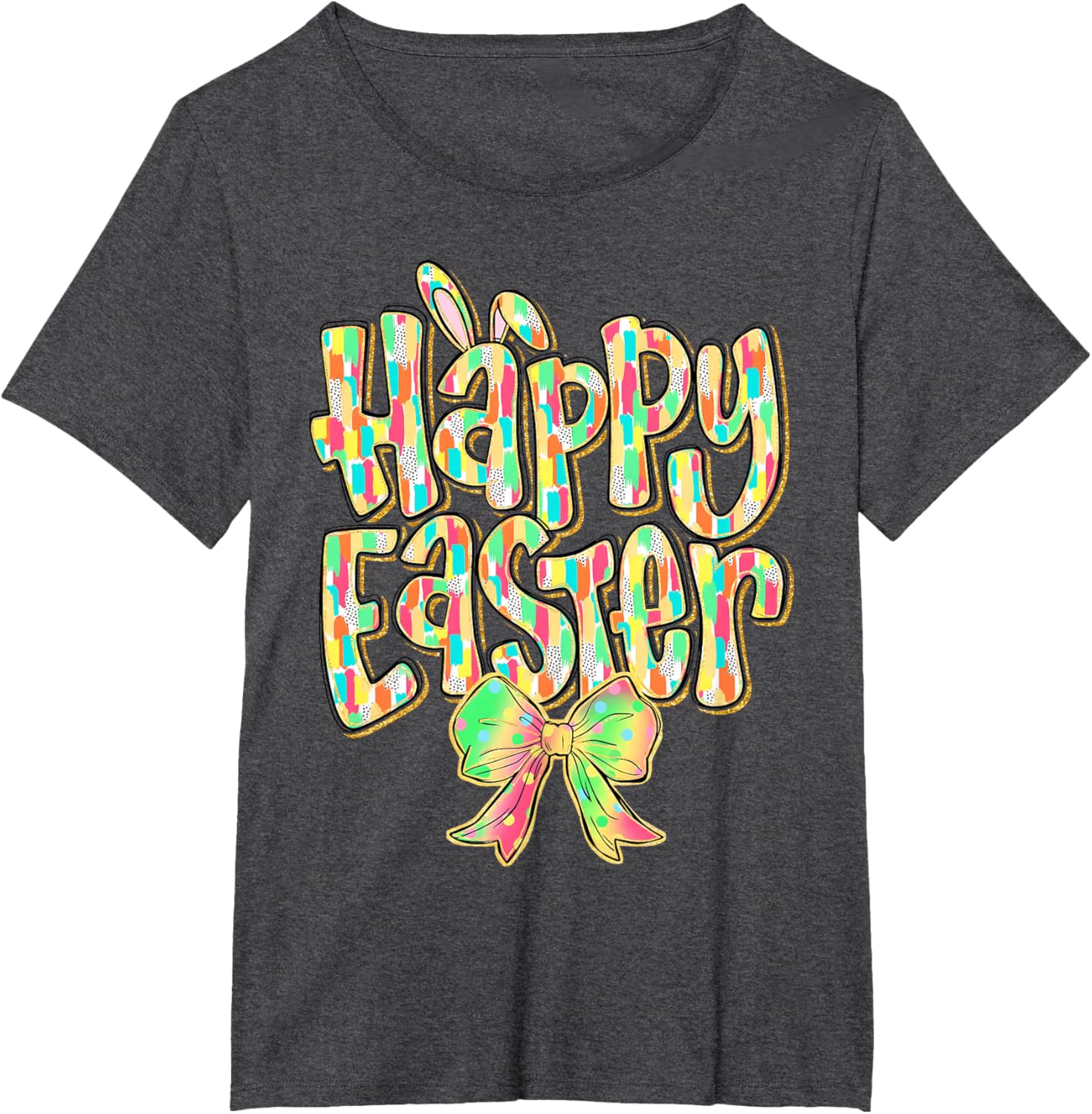 Cute Easter Bunny Coquette Bow Girl Women Happy Easter Day T-Shirt