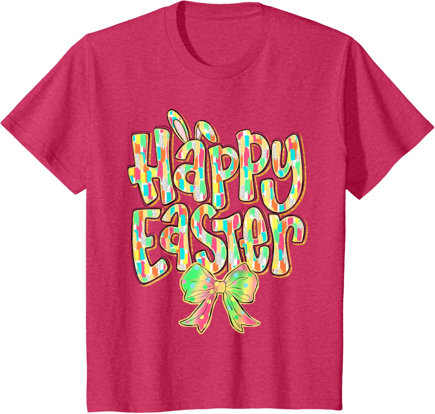 Cute Easter Bunny Coquette Bow Girl Women Happy Easter Day T-Shirt