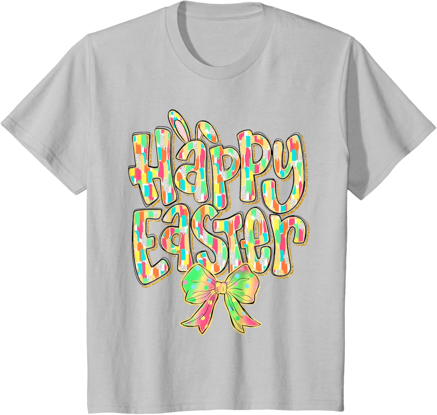 Cute Easter Bunny Coquette Bow Girl Women Happy Easter Day T-Shirt