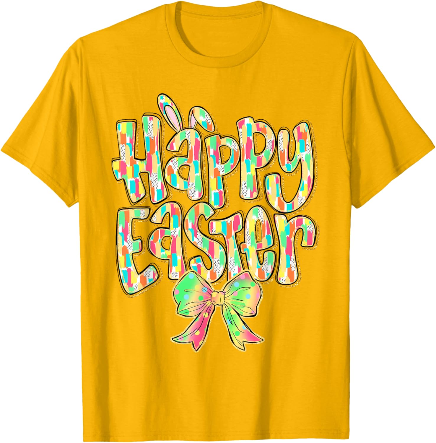 Cute Easter Bunny Coquette Bow Girl Women Happy Easter Day T-Shirt