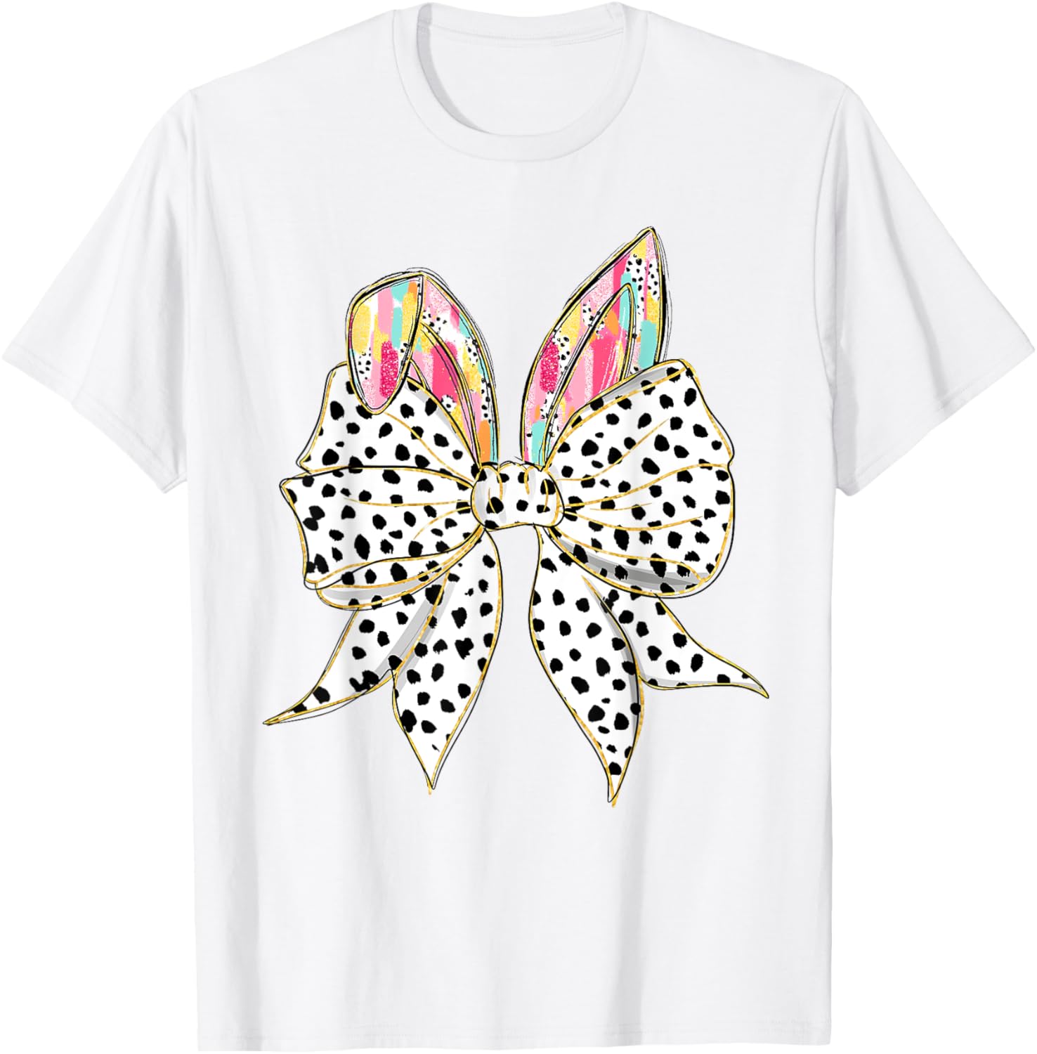 Cute Easter Bunny Coquette Bow Girl Women Happy Easter Day T-Shirt