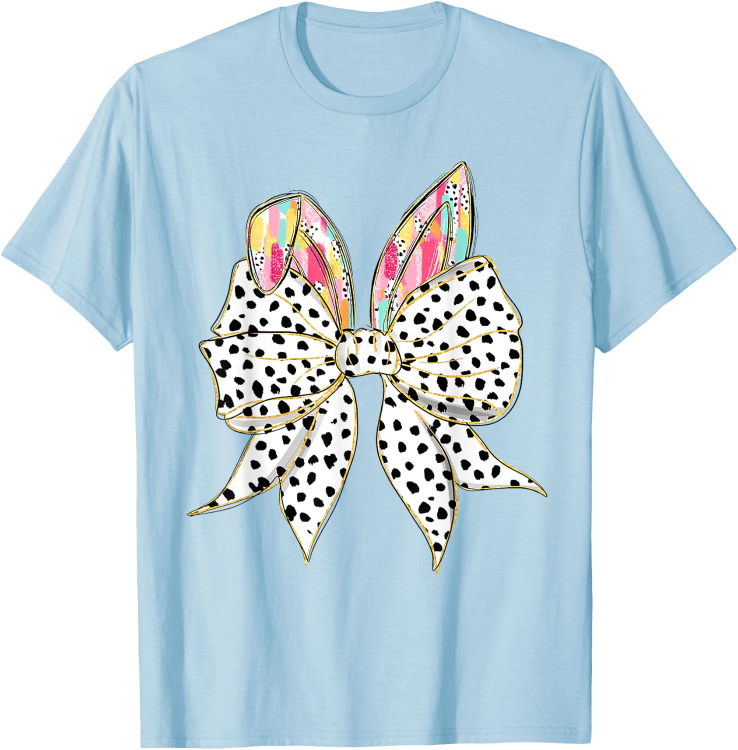 Cute Easter Bunny Coquette Bow Girl Women Happy Easter Day T-Shirt