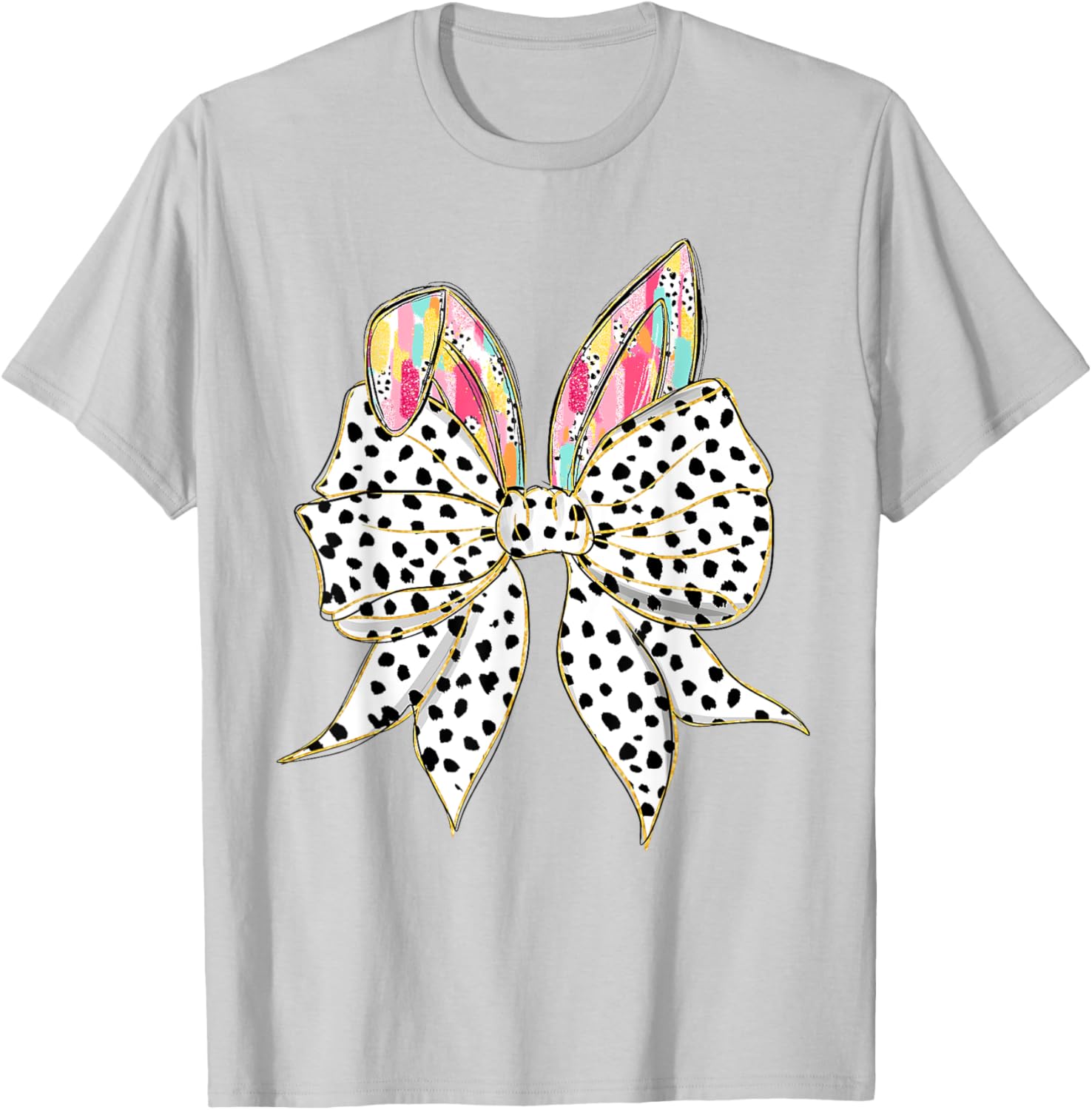 Cute Easter Bunny Coquette Bow Girl Women Happy Easter Day T-Shirt