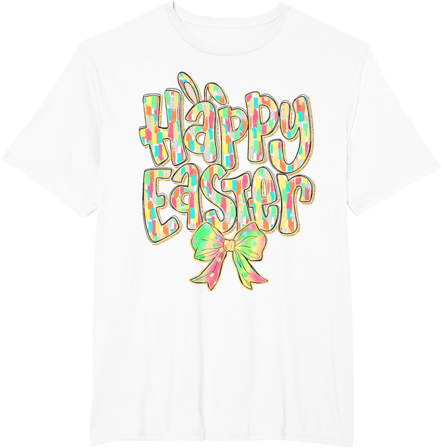 Cute Easter Bunny Coquette Bow Girl Women Happy Easter Day T-Shirt