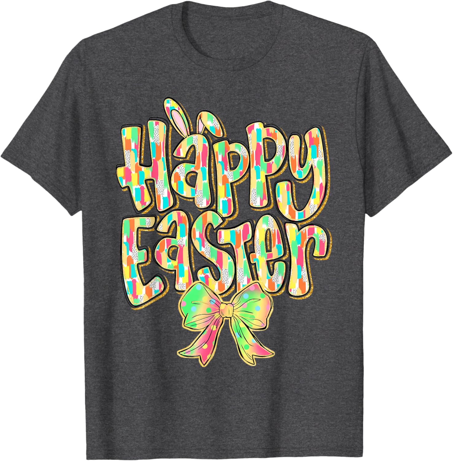 Cute Easter Bunny Coquette Bow Girl Women Happy Easter Day T-Shirt