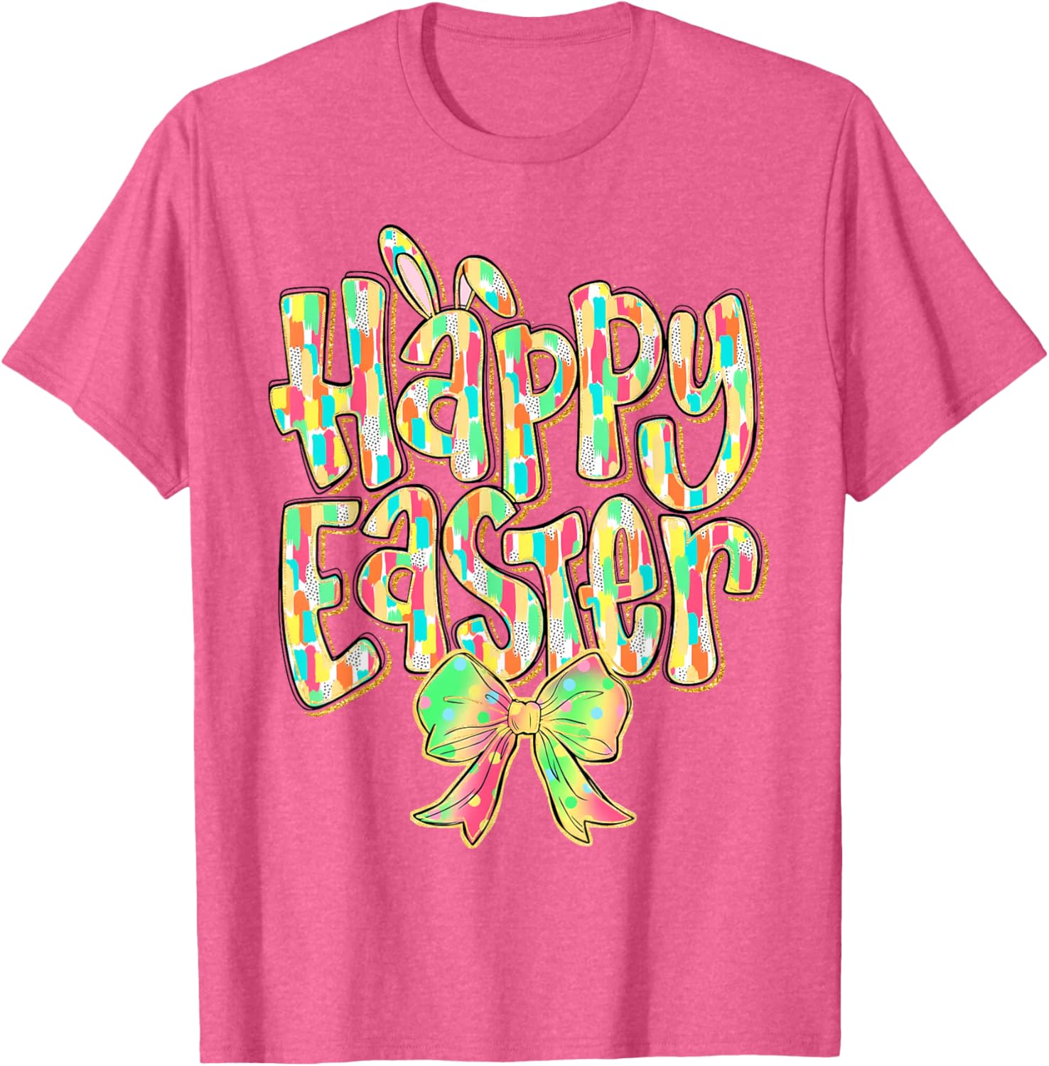 Cute Easter Bunny Coquette Bow Girl Women Happy Easter Day T-Shirt