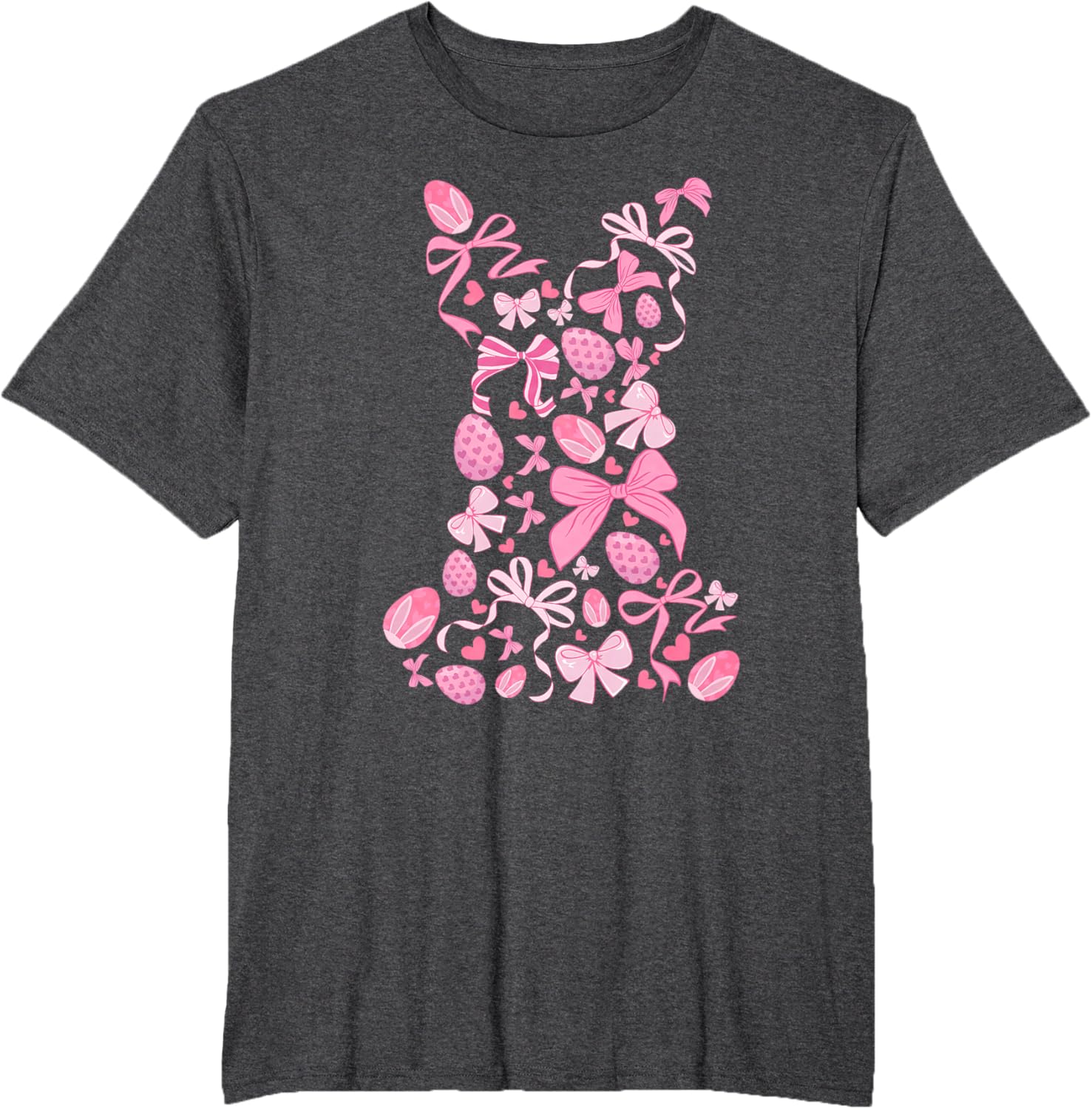 Cute Easter Bunny Coquette Bow Happy Easter Day Girl Women T-Shirt