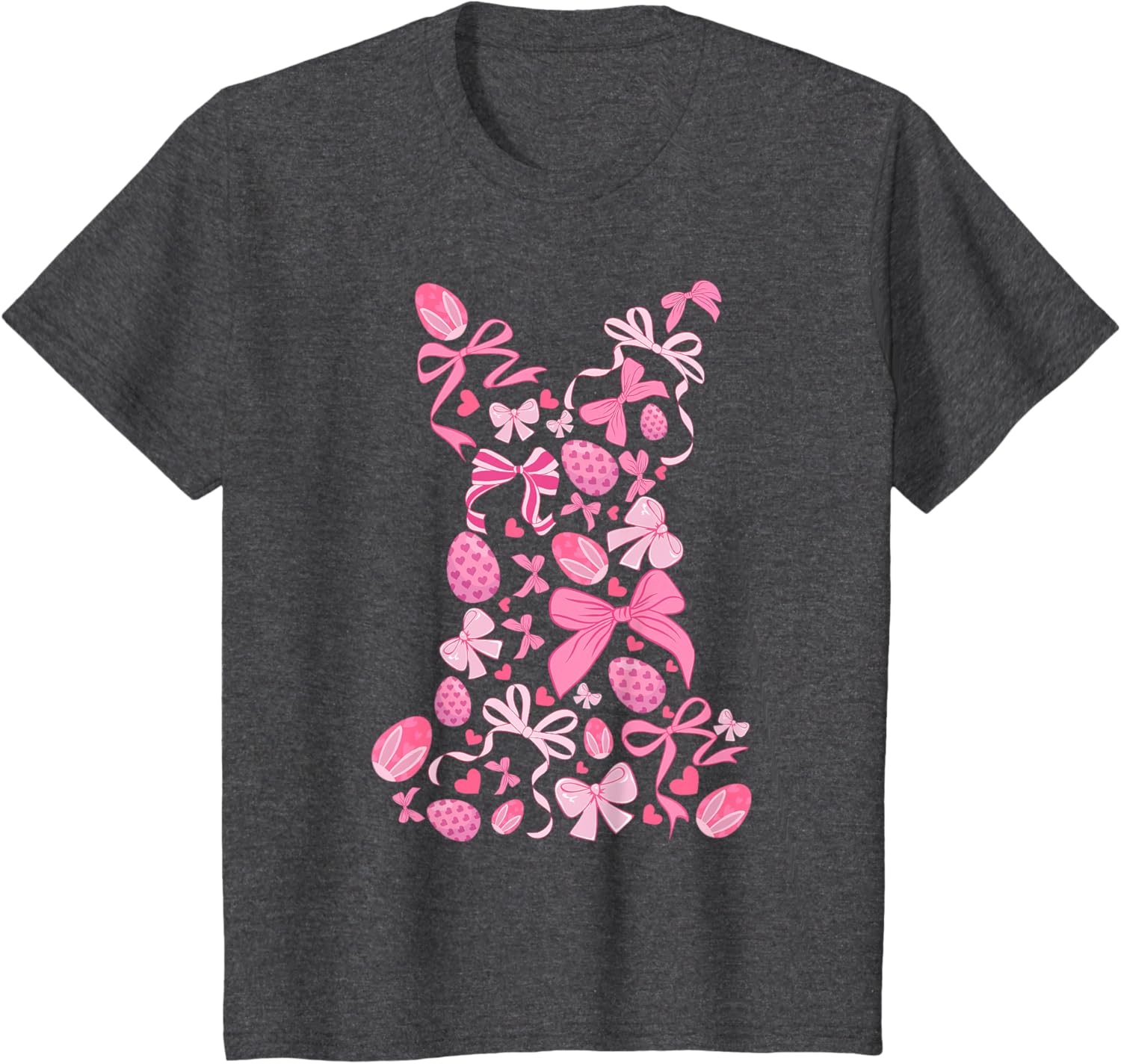 Cute Easter Bunny Coquette Bow Happy Easter Day Girl Women T-Shirt