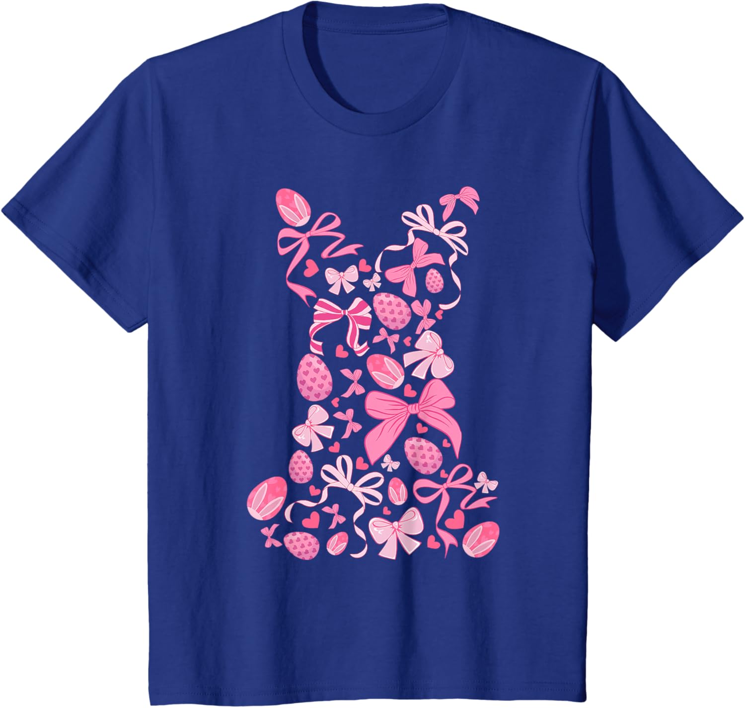 Cute Easter Bunny Coquette Bow Happy Easter Day Girl Women T-Shirt