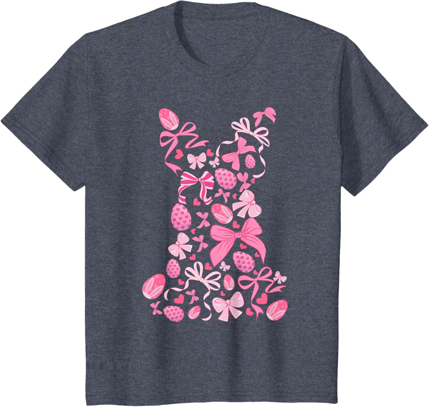 Cute Easter Bunny Coquette Bow Happy Easter Day Girl Women T-Shirt