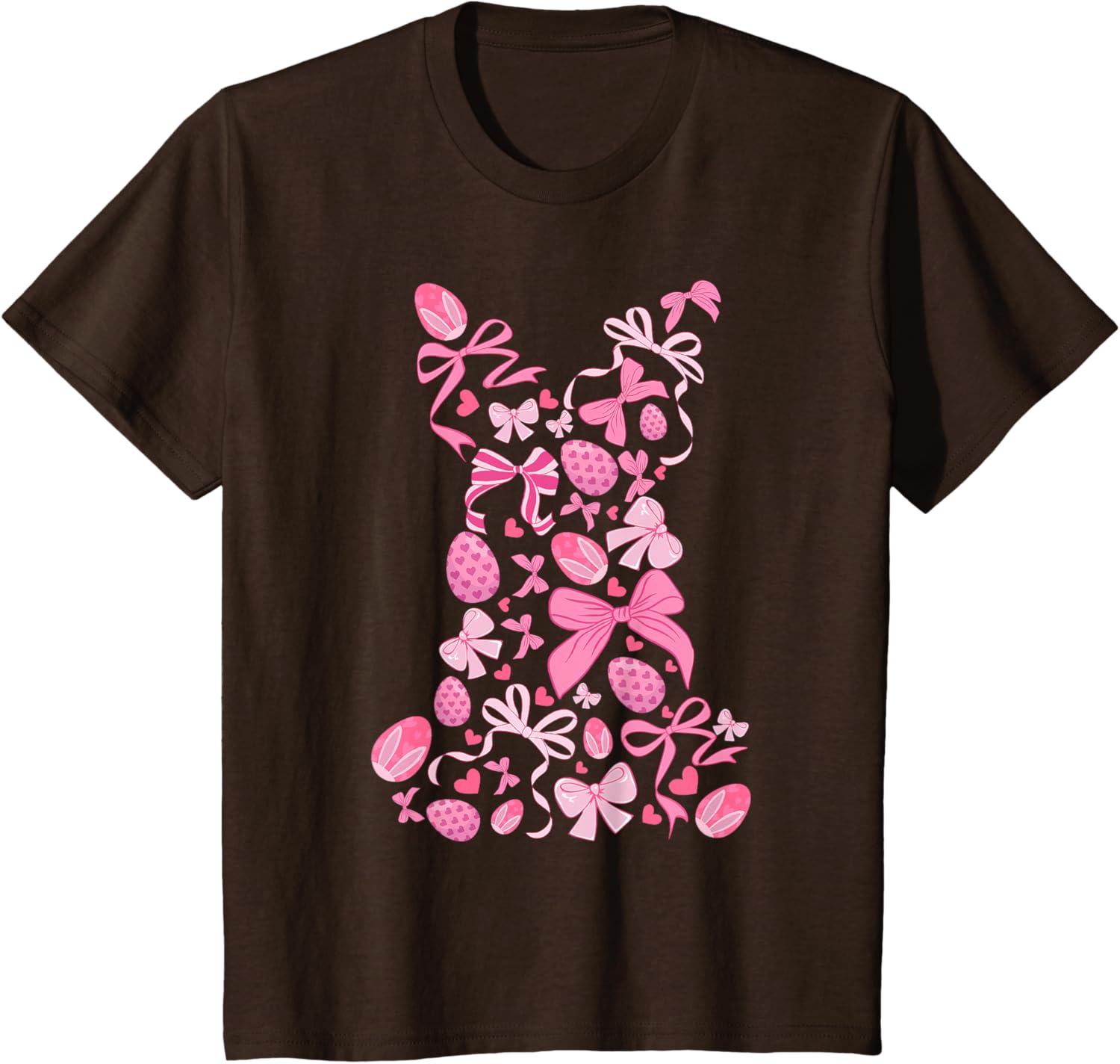 Cute Easter Bunny Coquette Bow Happy Easter Day Girl Women T-Shirt